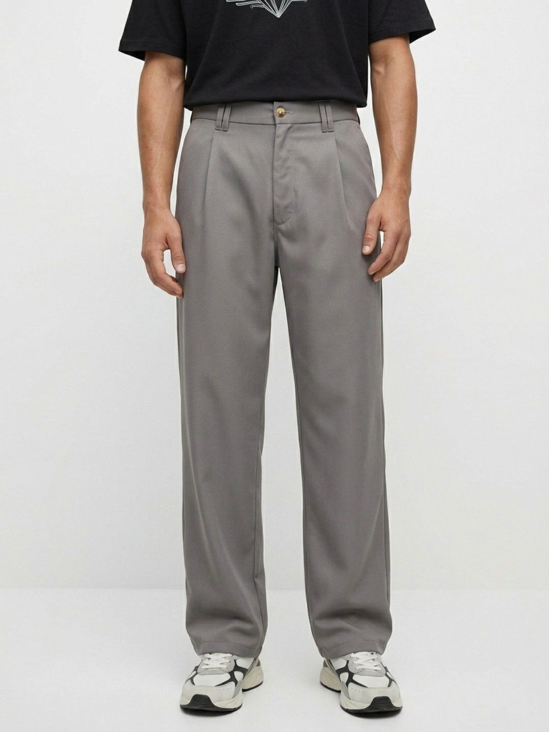 glitchez Men Loose Fit Pleated Trousers-picture-51