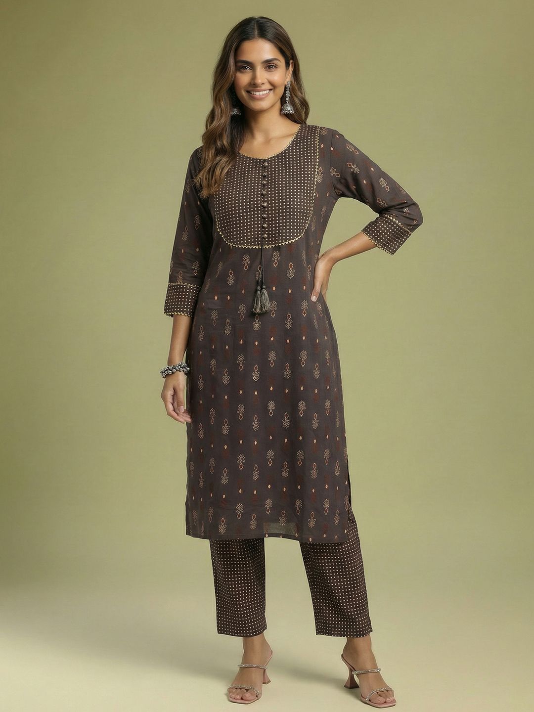Anouk Ethnic Motifs Printed Kurta Set-picture-50