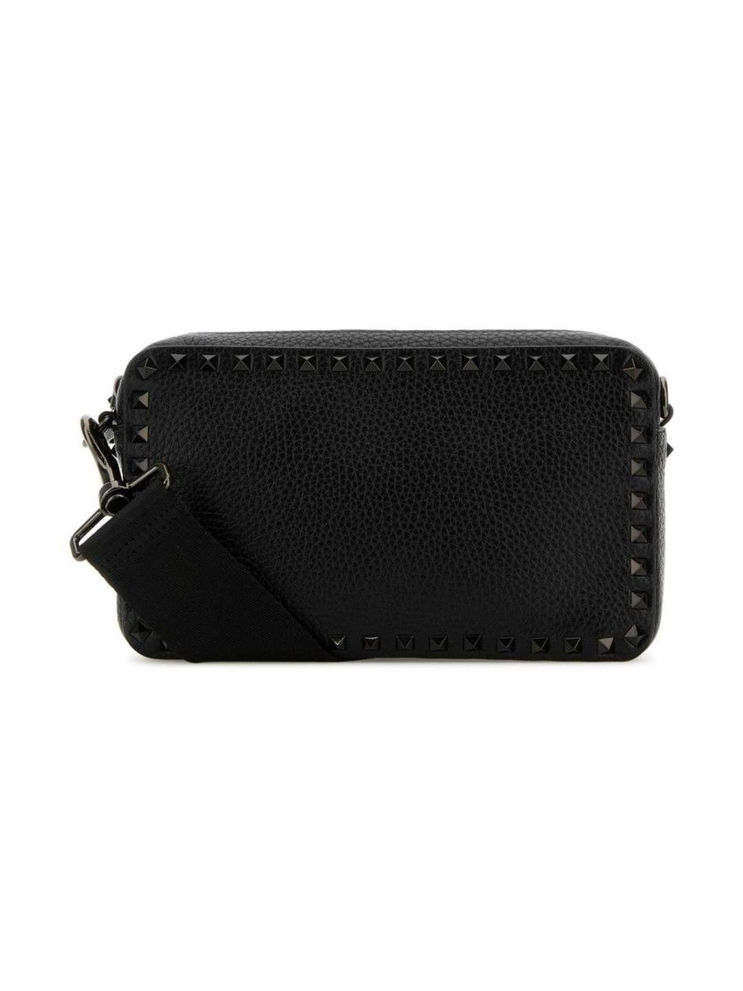 valentino garavani Black Leather Rockstud Crossbody Bag-picture-14