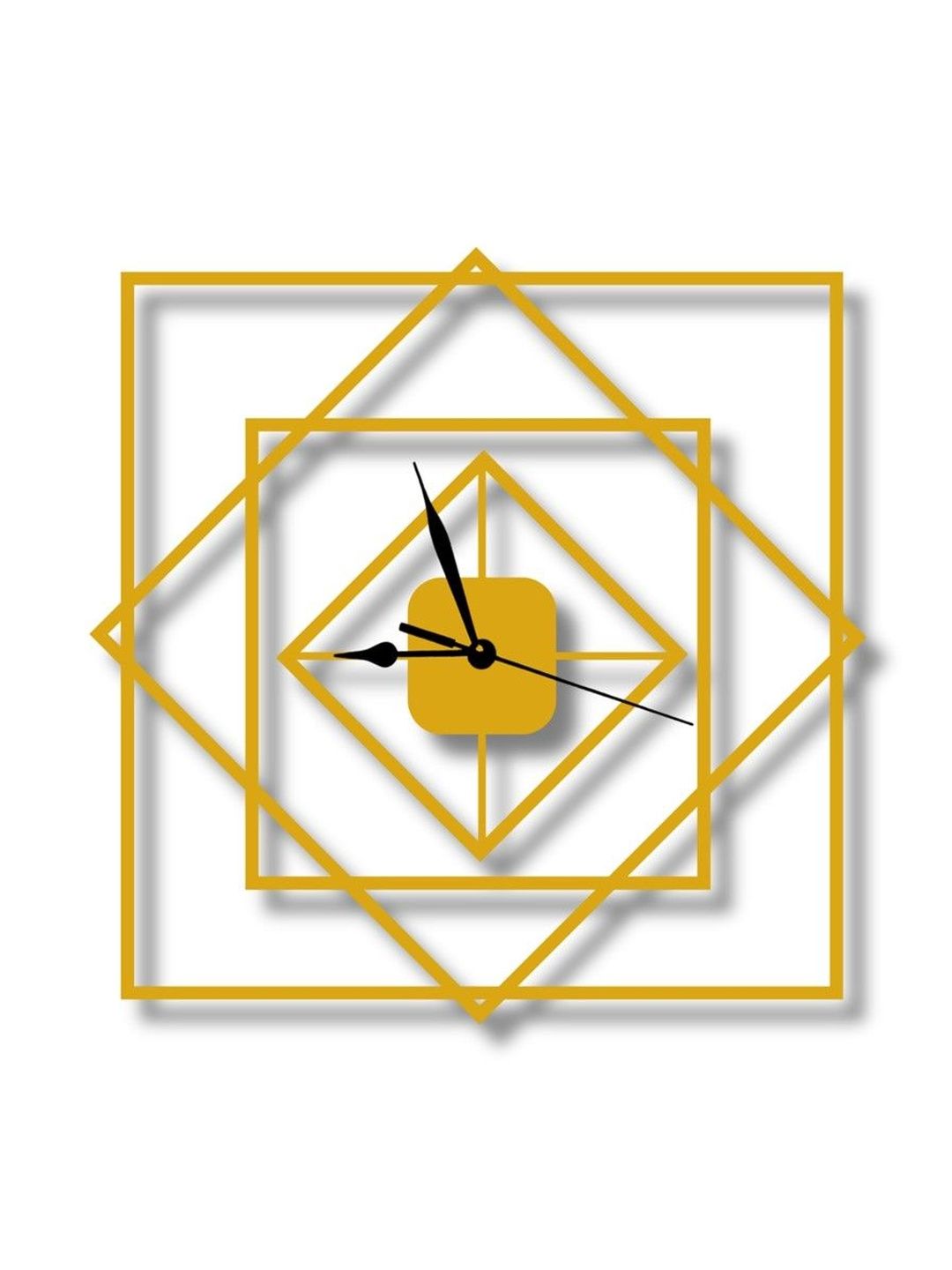 VENTUOS Gold-Toned & Yellow Geometric Contemporary Wall Clock-image-35