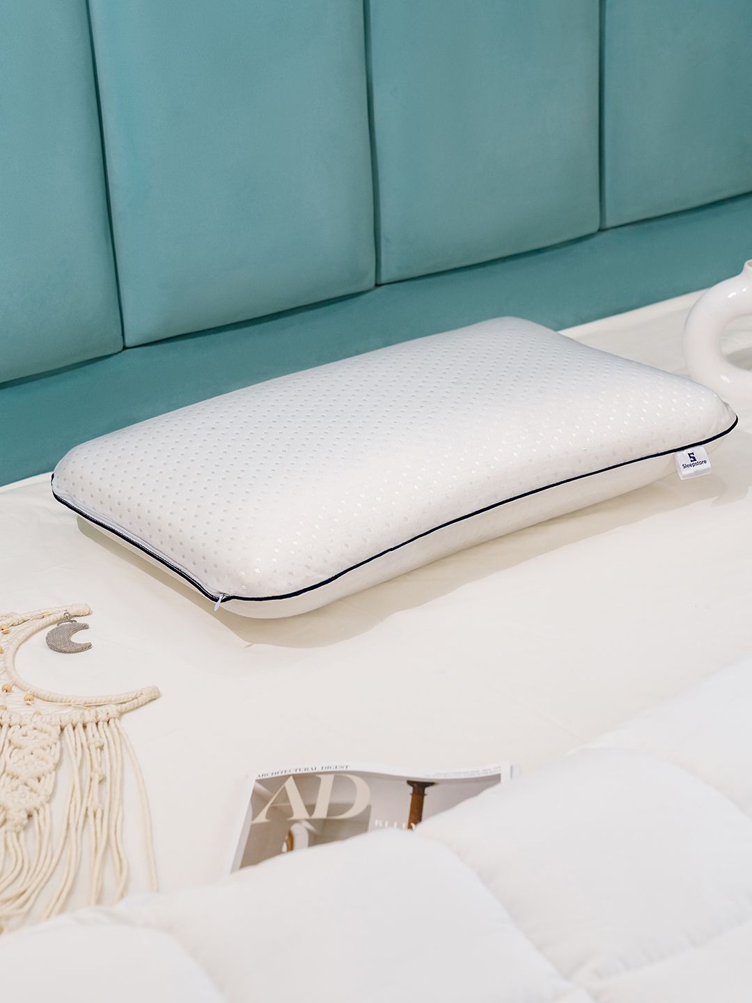 Sleepstore Sleepstore White Quilted 1 Pc Memory Foam Back Support Pillow 24 X 16 Inches