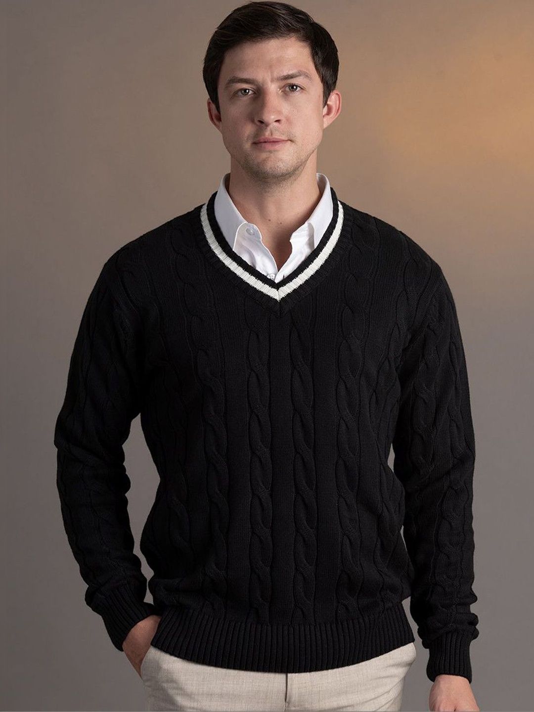 ARISTOBRAT Men Cable Knit Pullover-picture-29