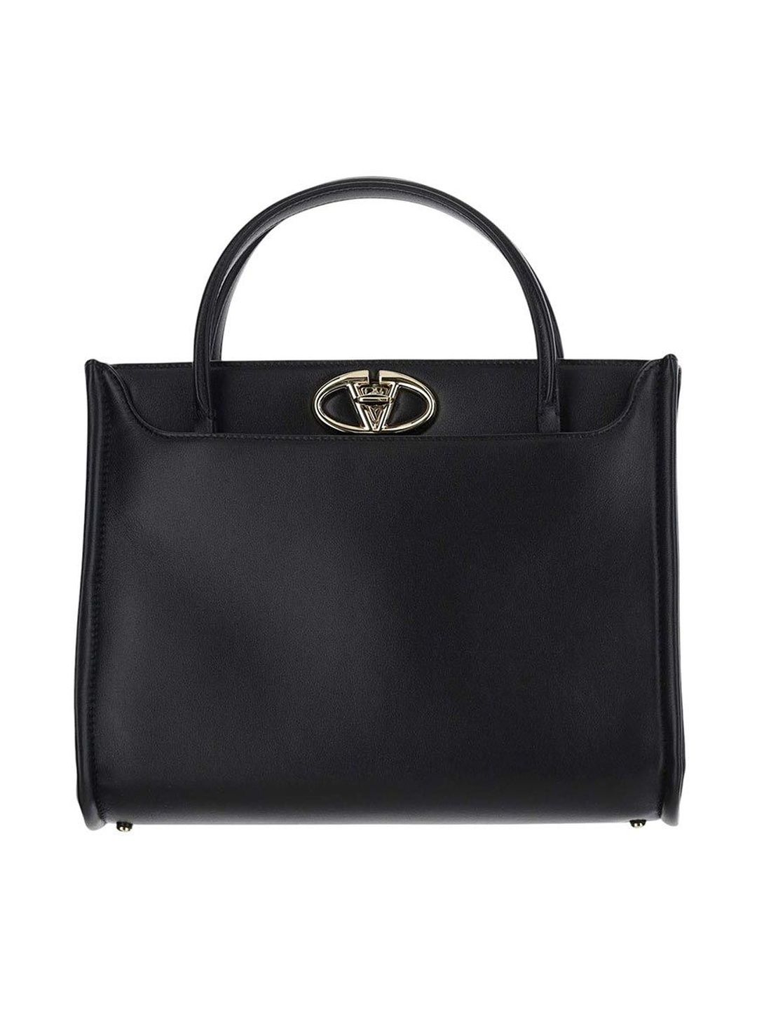 Black Small VLOGO Locker Leather Satchel-image-15