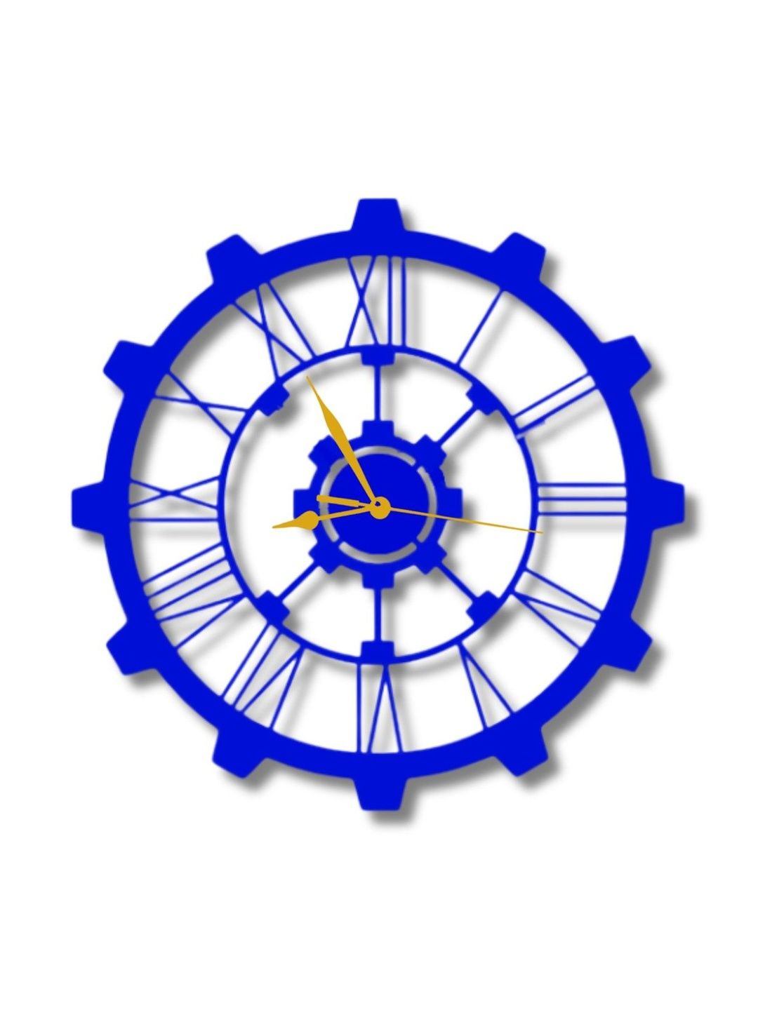 VENTUOS Blue & Blue Geometric Contemporary Wall Clock-image-41