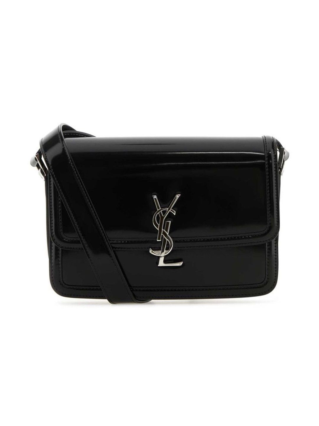 Black Leather Solferino Medium Crossbody Bag-image-48