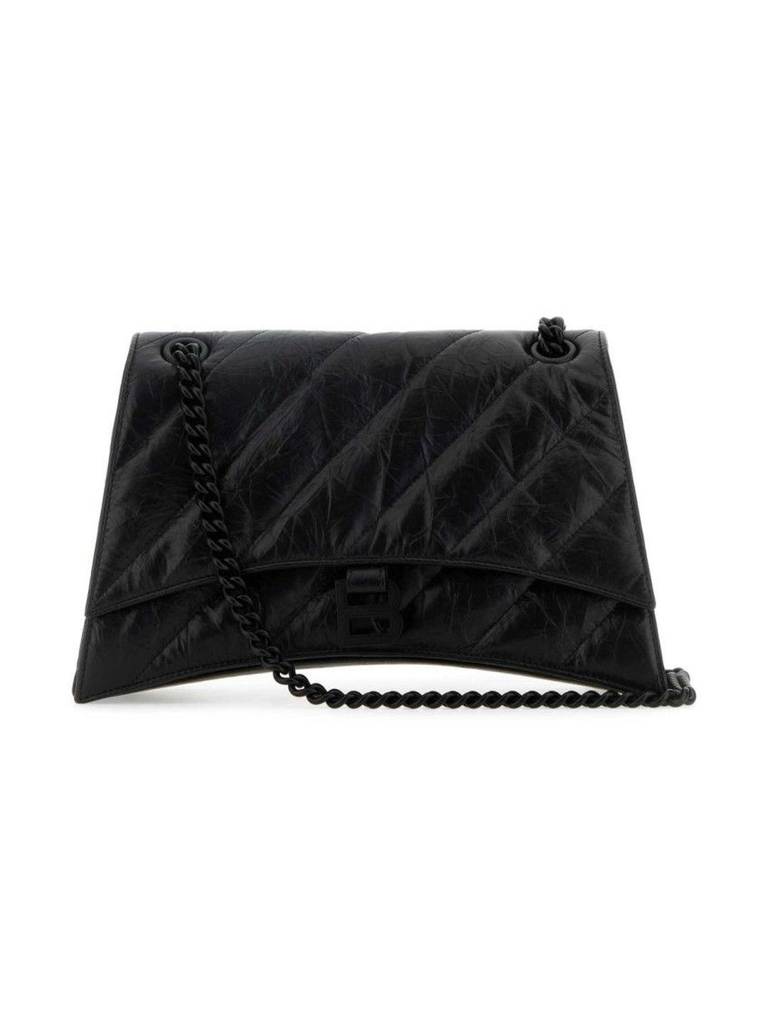 balenciaga Black Leather Medium Crush Shoulder Bag-picture-44