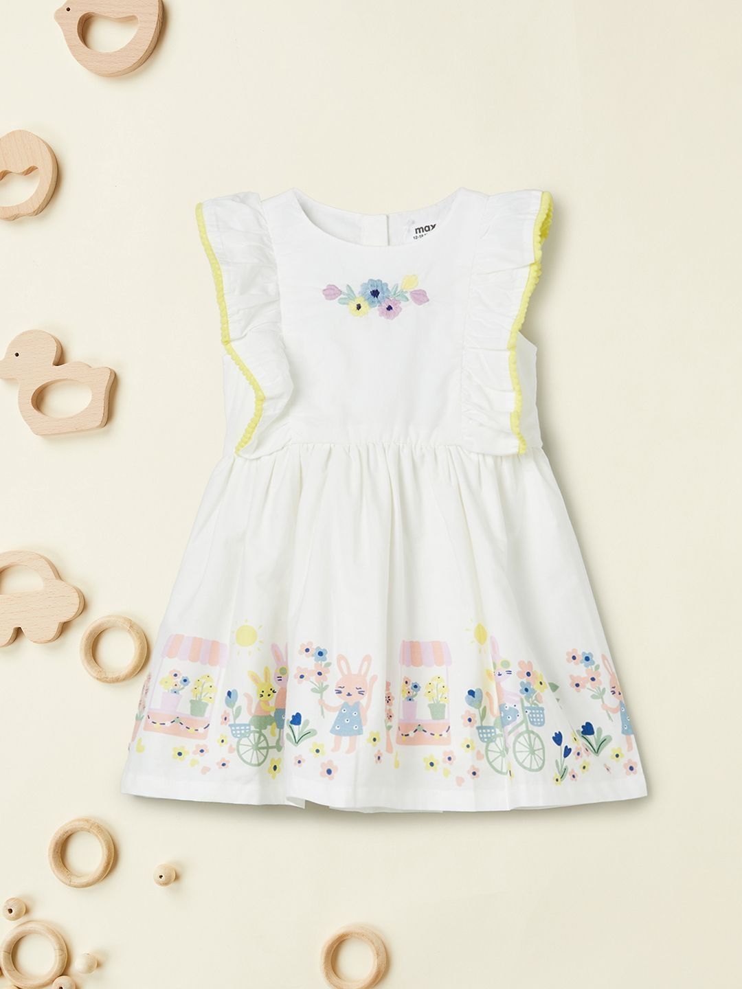 max Floral Print Flutter Sleeve Fit & Flare Dress-picture-10