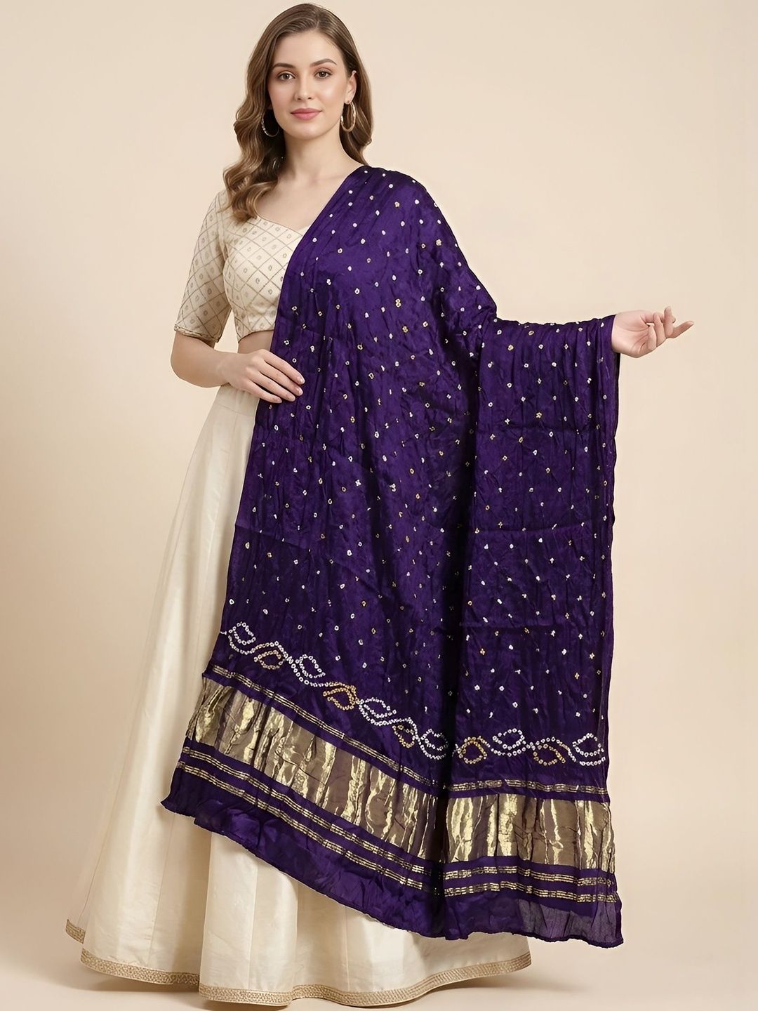 MUFFLY Dyed Bandhani Dupatta-image-45