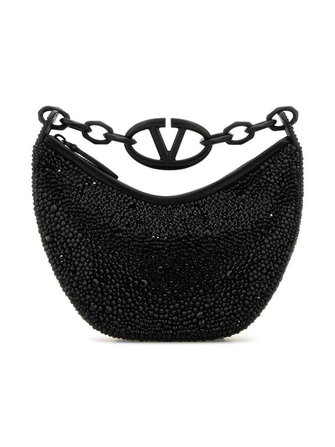 Black Embellished Vlogo Moon Handbag-image-44