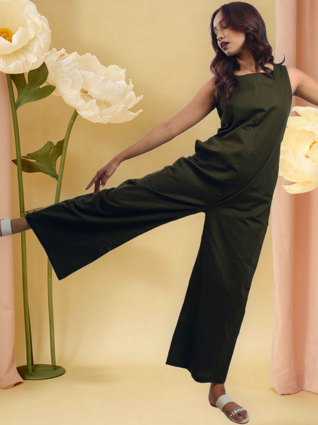 ARMA BY ANGEL JAIN Linen Blend Culotte Jumpsuit-picture-57
