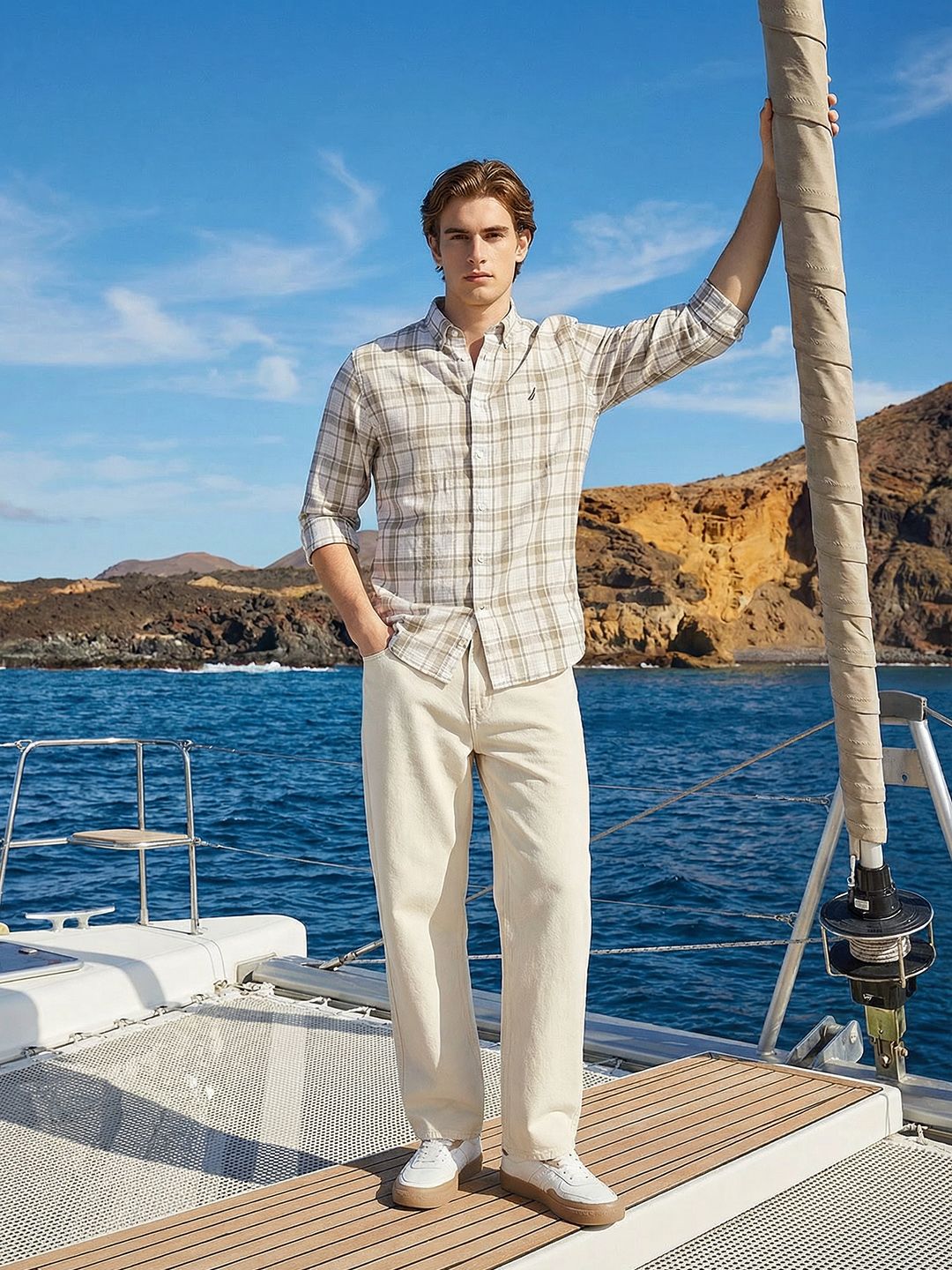 Nautica Tartan Checked Pure Cotton Casual Shirt-picture-28