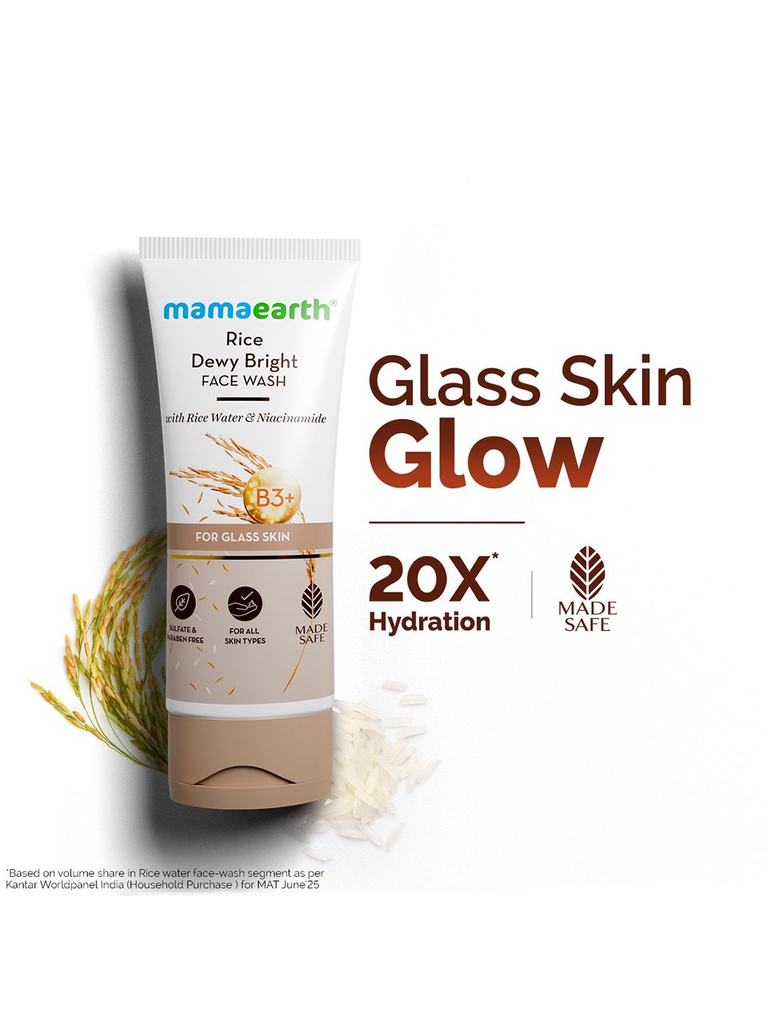 Mamaearth Rice Face Wash with Rice Water & Niacinamide for Glass Skin - 100ml