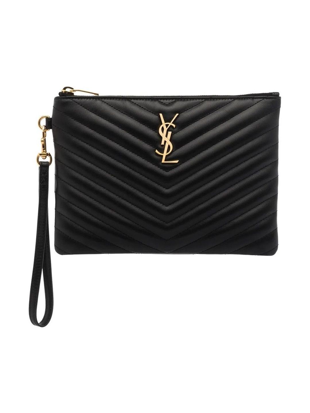Saint Laurent Black Quilted Leather Clutch-picture-36