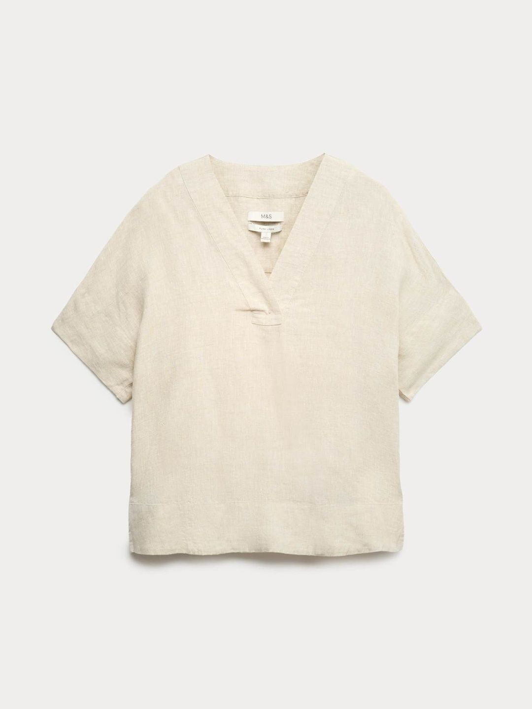 Marks & Spencer Pure Linen V-neck Popover Tops-picture-24