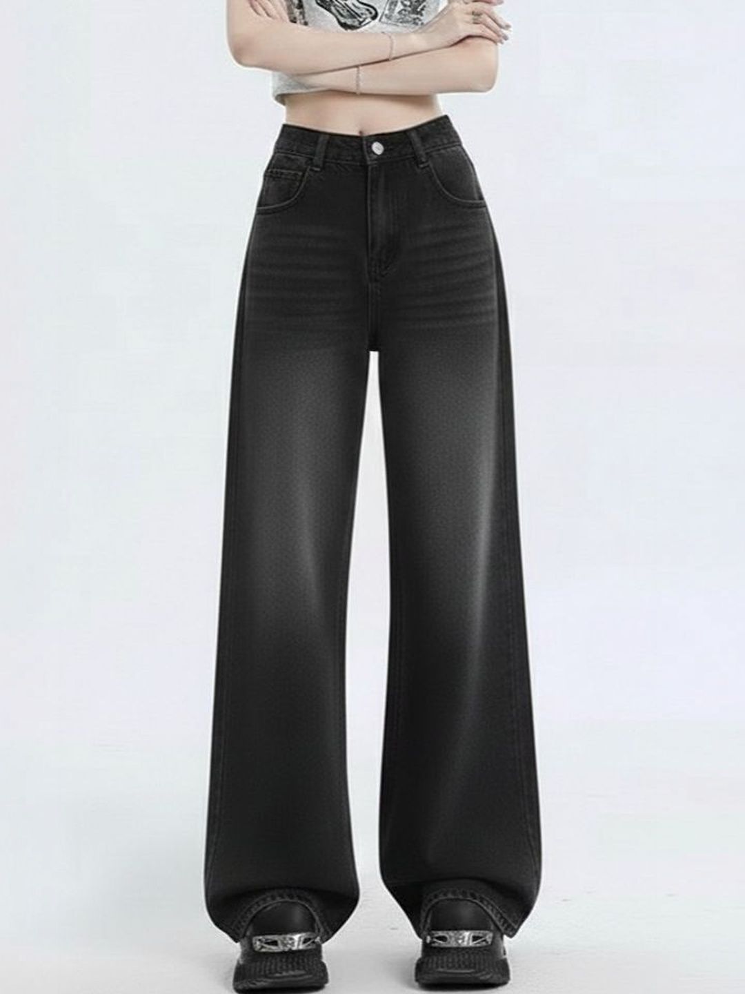 MKCLOTHES Women Wide Leg Mid-Rise Light Fade Jeans-picture-52