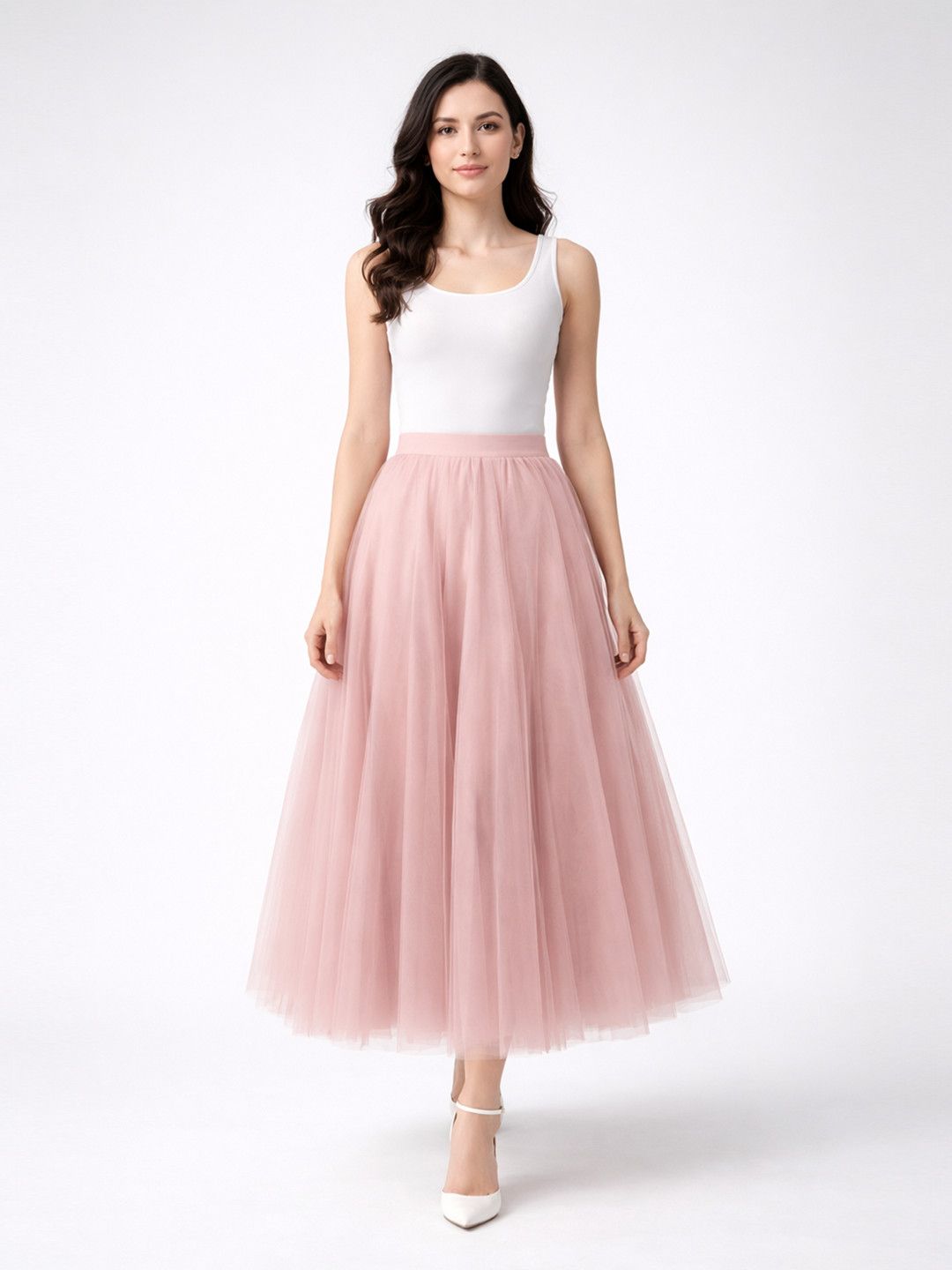 Suo Women Pink Solid Maxi Skirts-picture-12