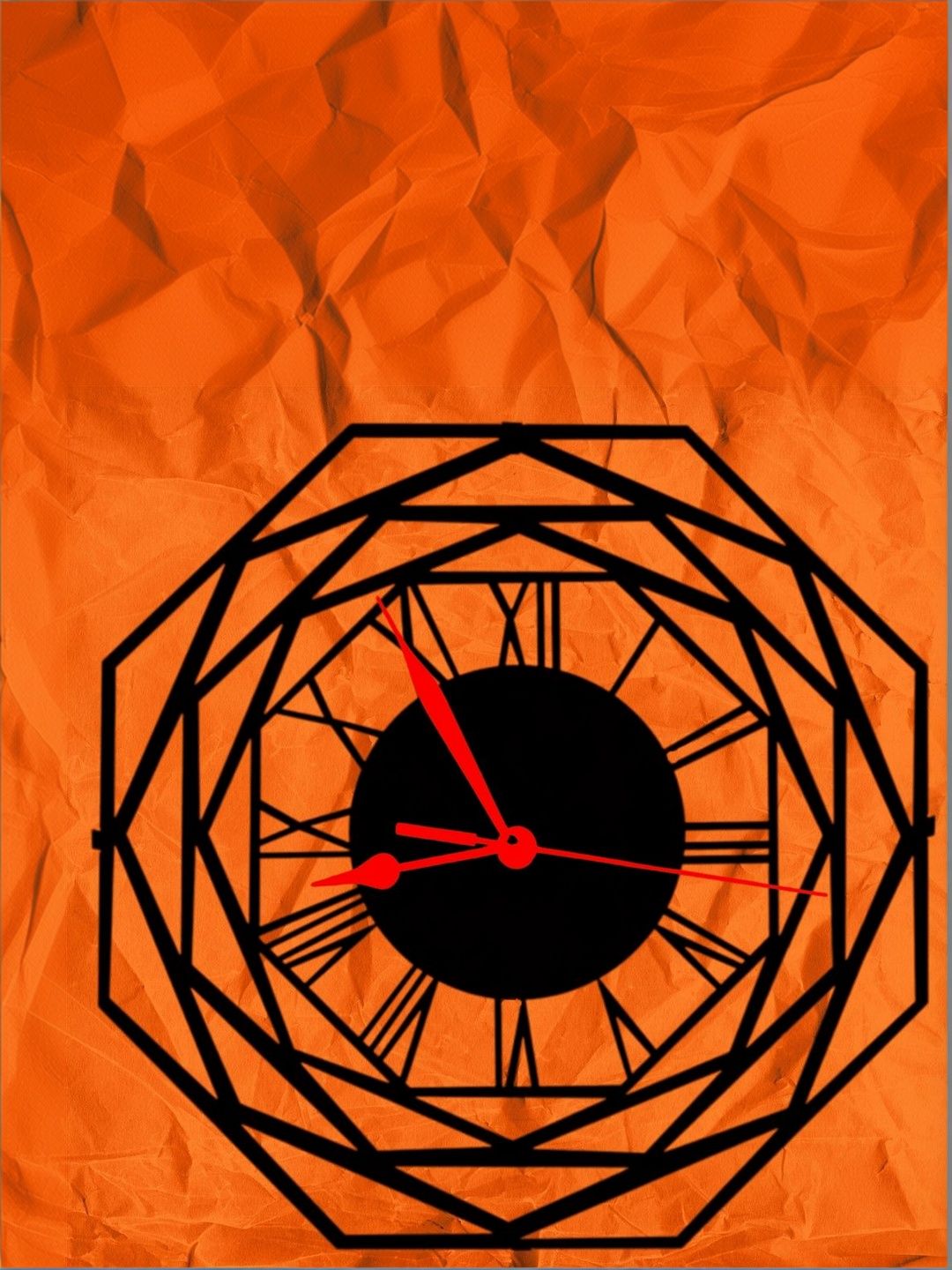 VENTUOS Black & Black Geometric Wall Clock-picture-41
