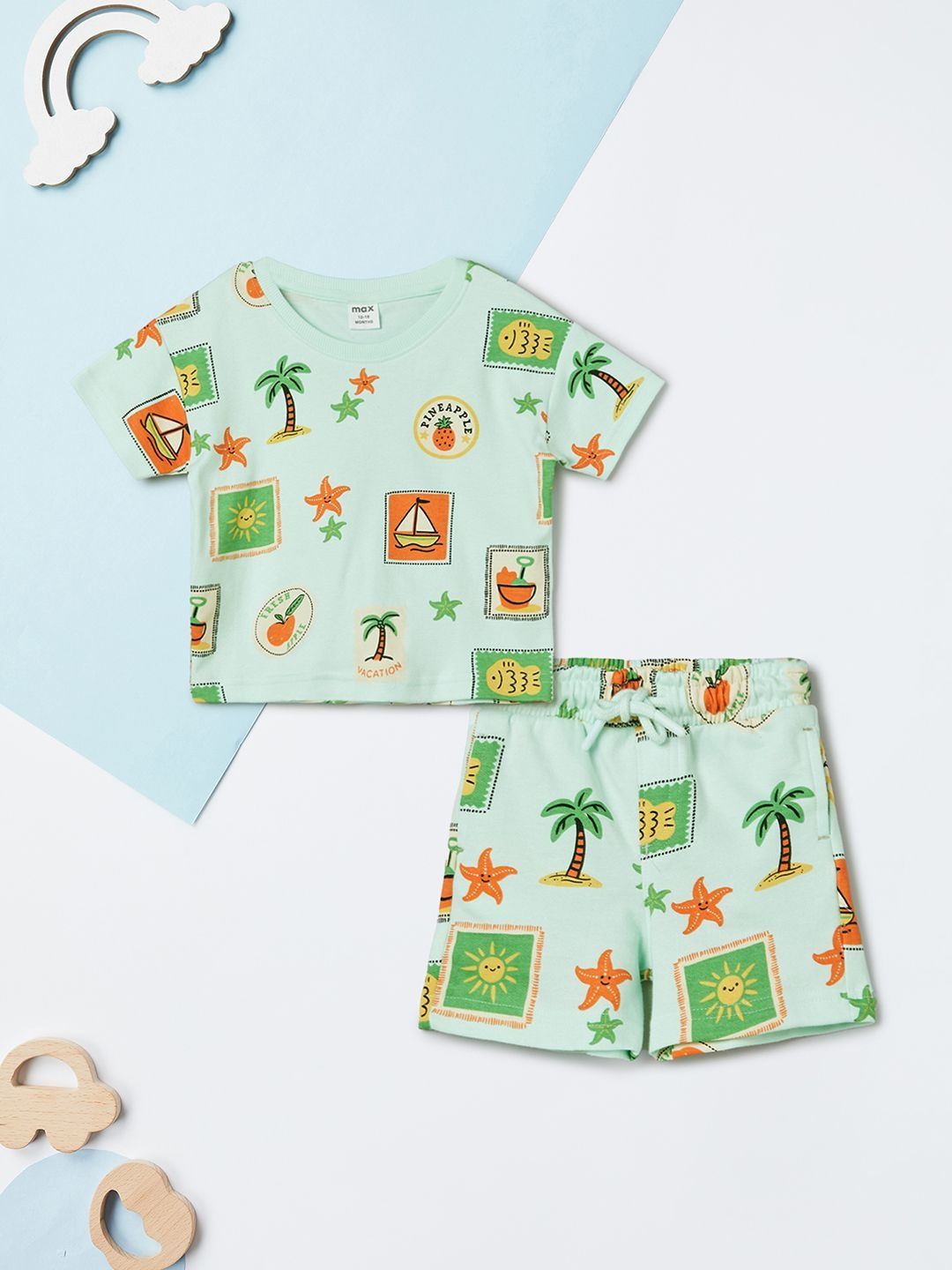max Boys Printed T-shirt with Shorts-picture-30