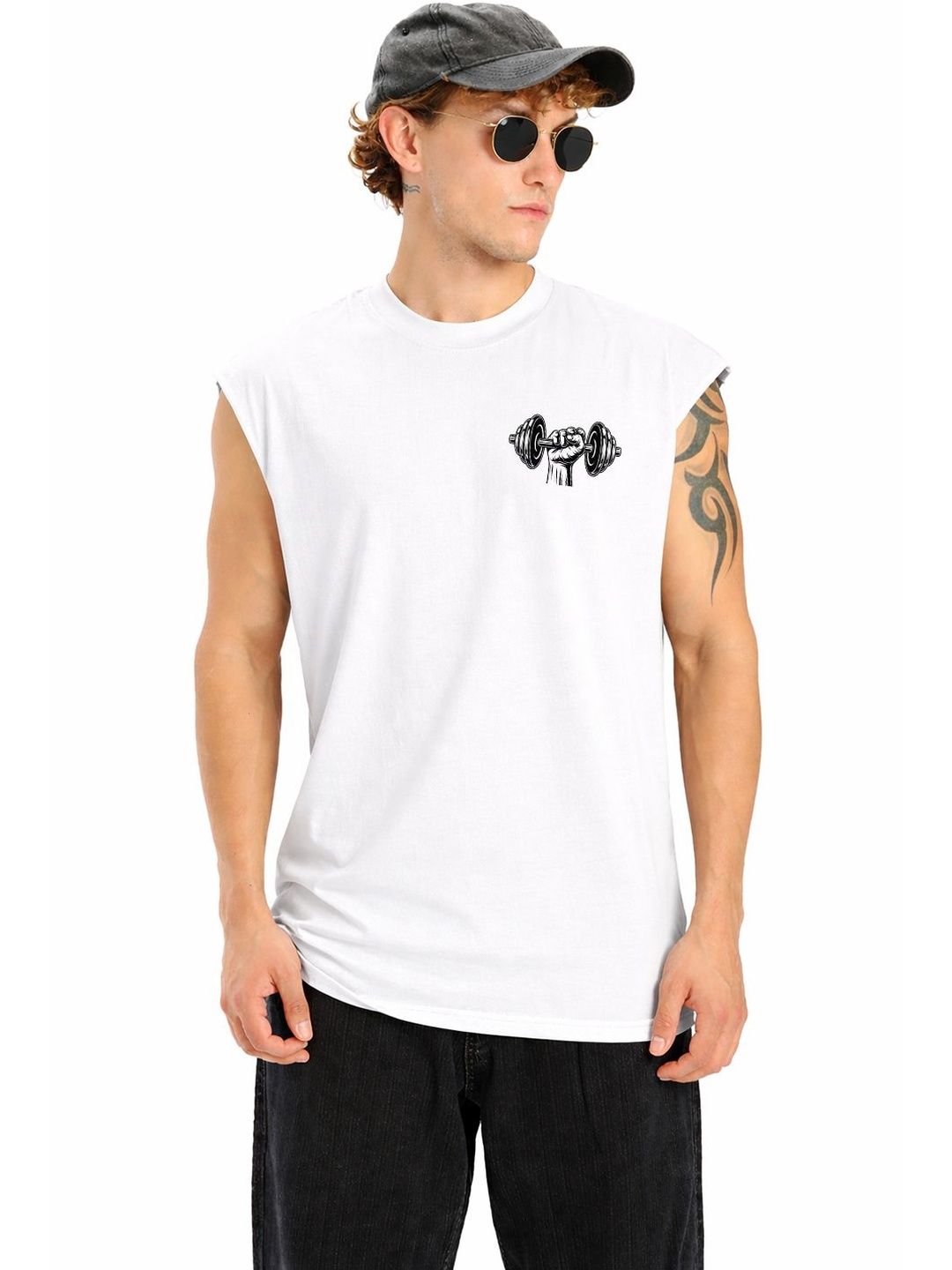 CARRO ARMATO Printed Cotton Gym Vest-picture-12