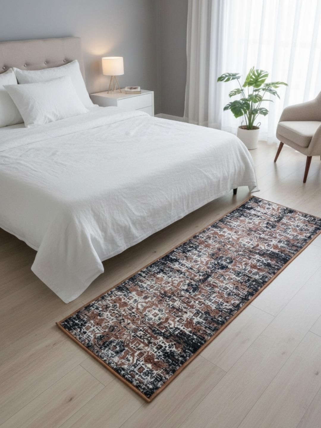 MODEFE Brown Abstract Polyester Floor Runners-image-4