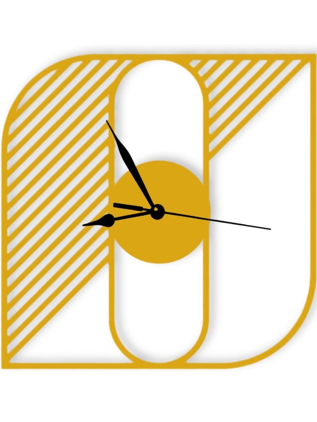VENTUOS Gold-Toned & Yellow Textured Geometric Wall Clock-image-12