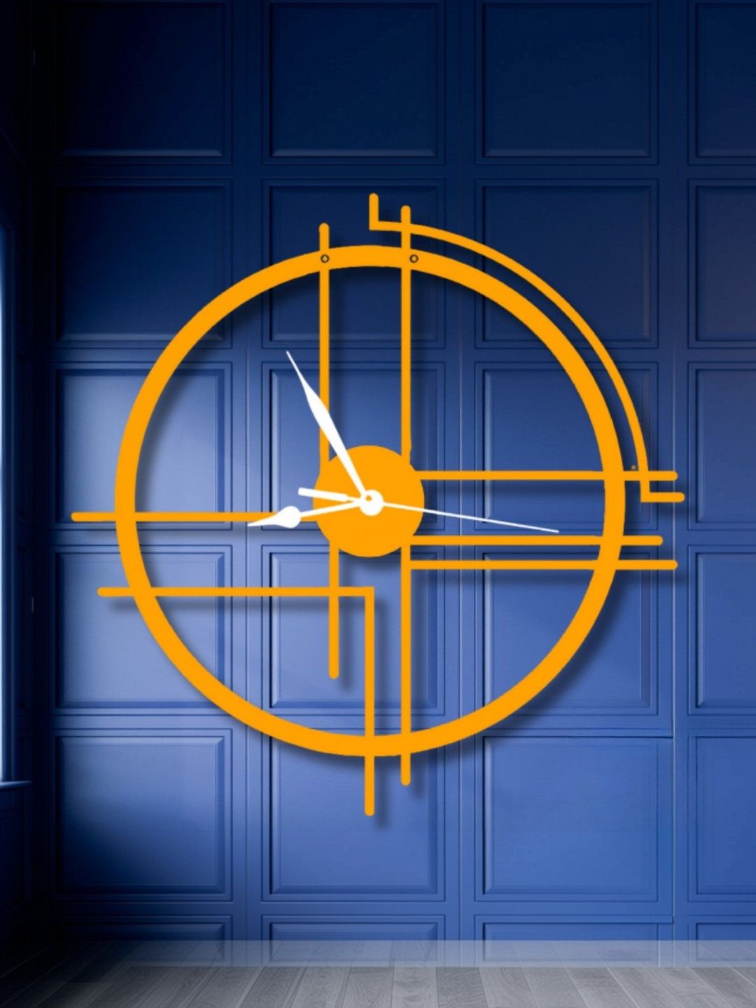 VENTUOS Orange & Yellow Geometric Contemporary Wall Clock-picture-37