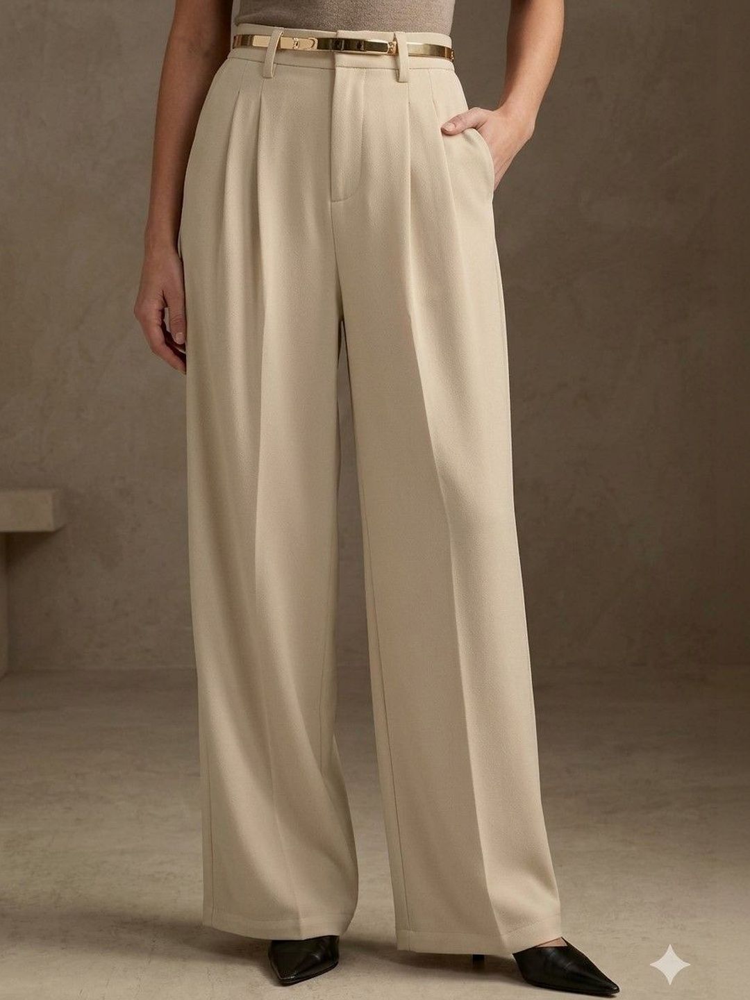 Chemistry Women Relaxed High-Rise Pleated Trousers-picture-14
