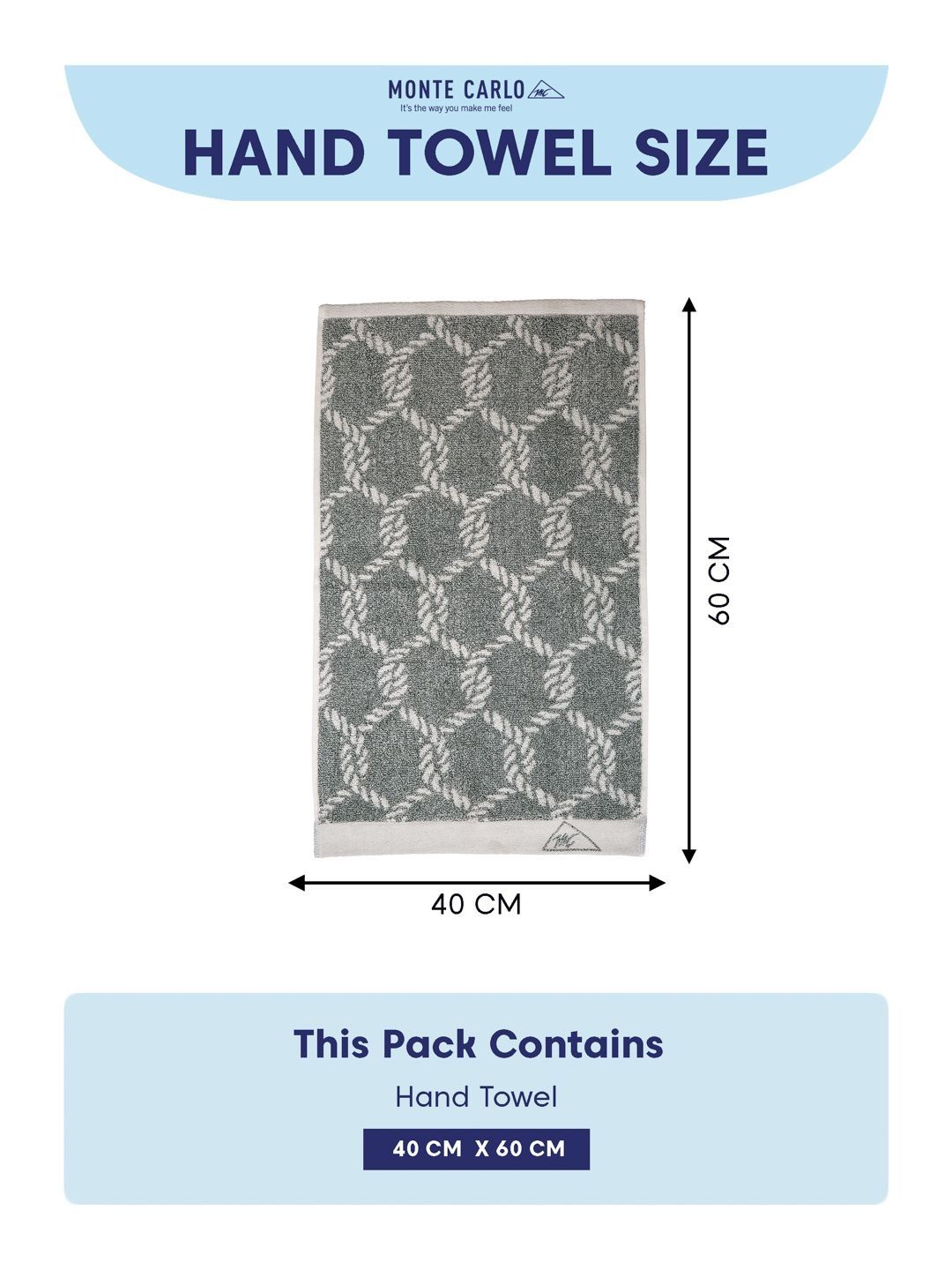 Monte Carlo 2-Pcs Brown Textured Pure Cotton 500 GSM Hand Towels-picture-13