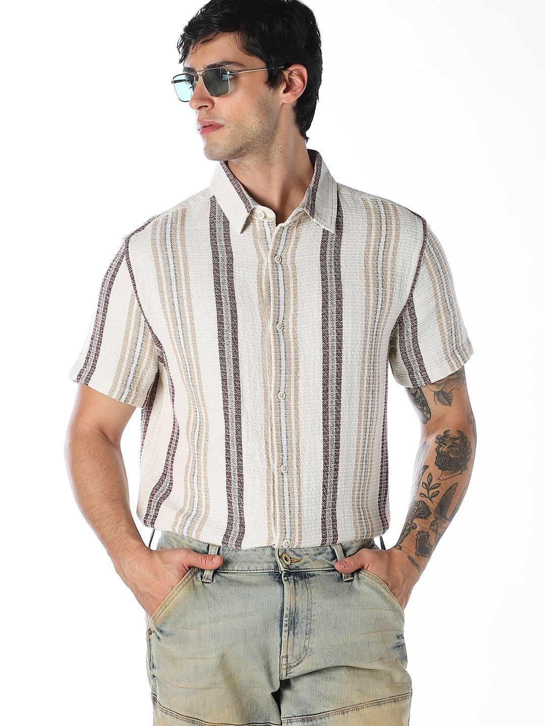 Jack & Jones Men Multi Stripes Striped Casual Shirt-picture-52
