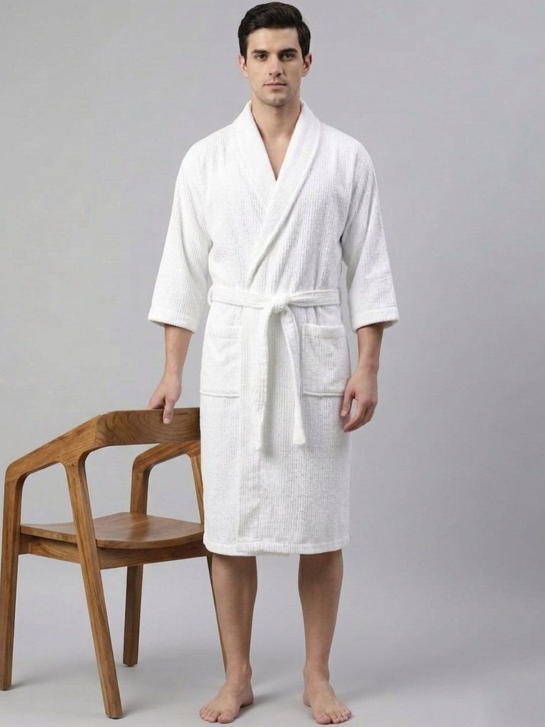 Creeva Cotton Knee Length Bath Robe and Wraps-image-39