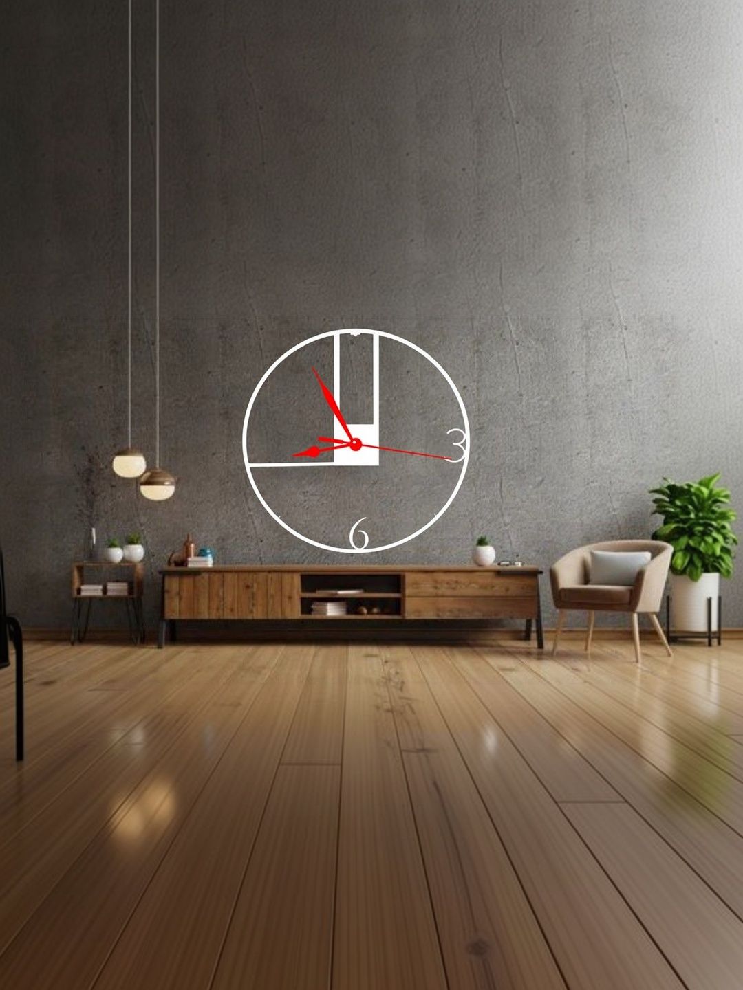 VENTUOS White & White Geometric Wall Clock-picture-29