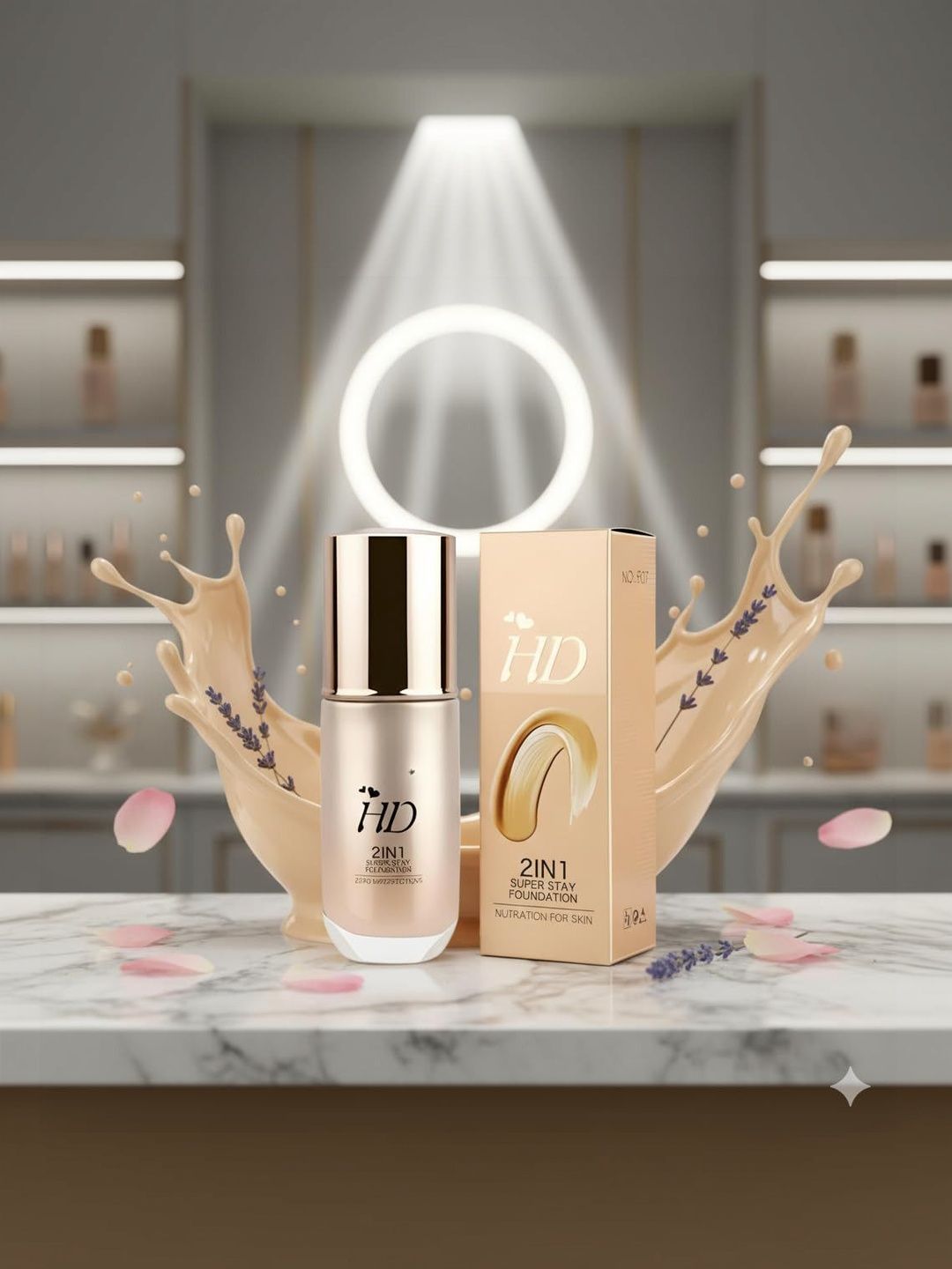 Grooming Lounge HD 2 In 1 Super Stay Foundation - 40 ml - Ivory-picture-58
