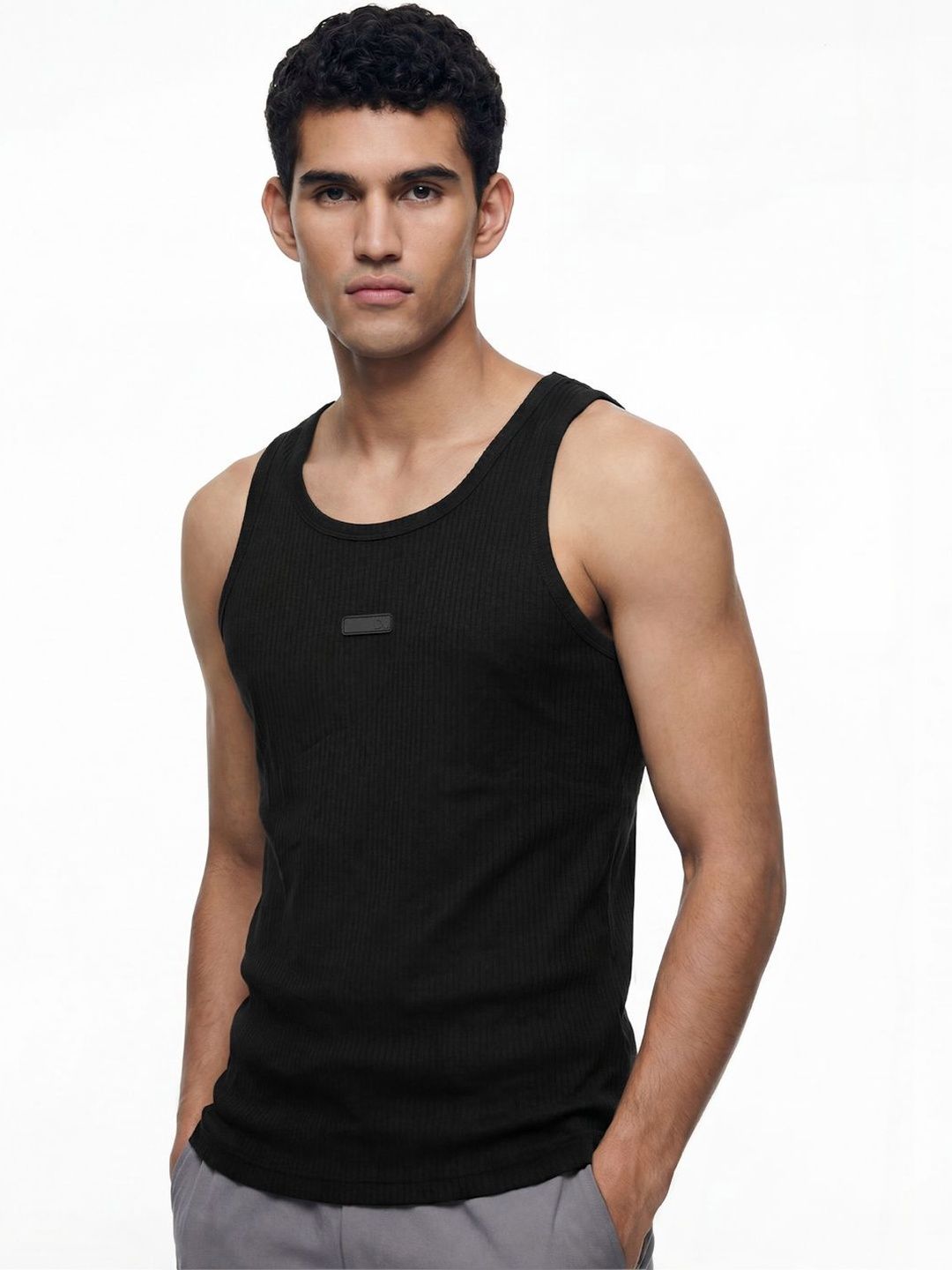 DAMENSCH Men Cotton-rich Ribbed Textured Solid Tank Top-picture-18