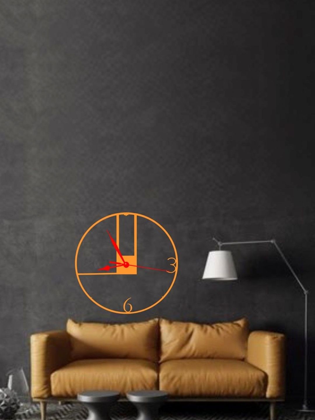 VENTUOS Orange & Orange Textured Contemporary Wall Clock-picture-24