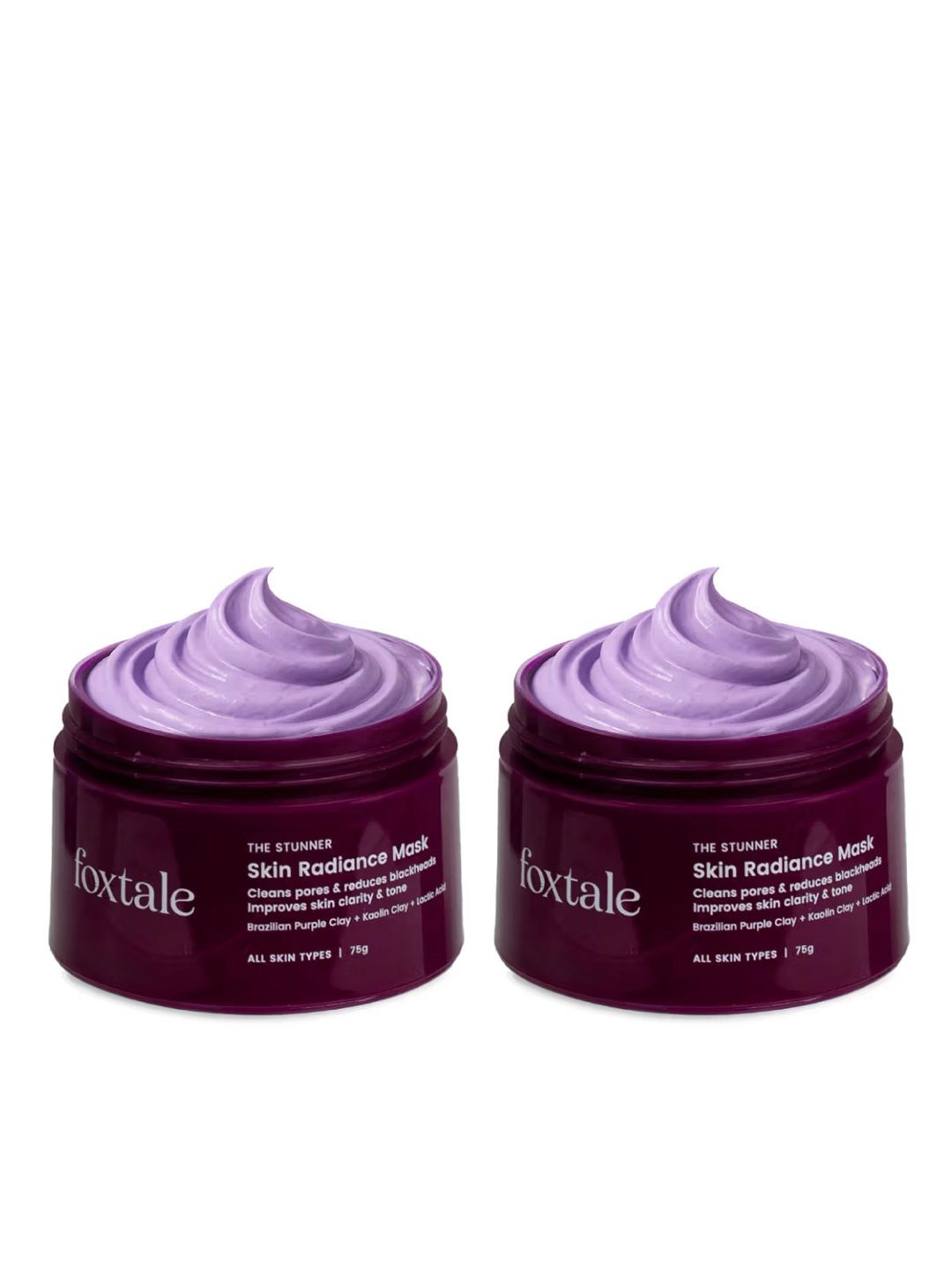 FoxTale 2-Pc De Tan Skin Radiance Mask with Brazilian Purple Clay & Kaolin Clay - 75g each-image-47