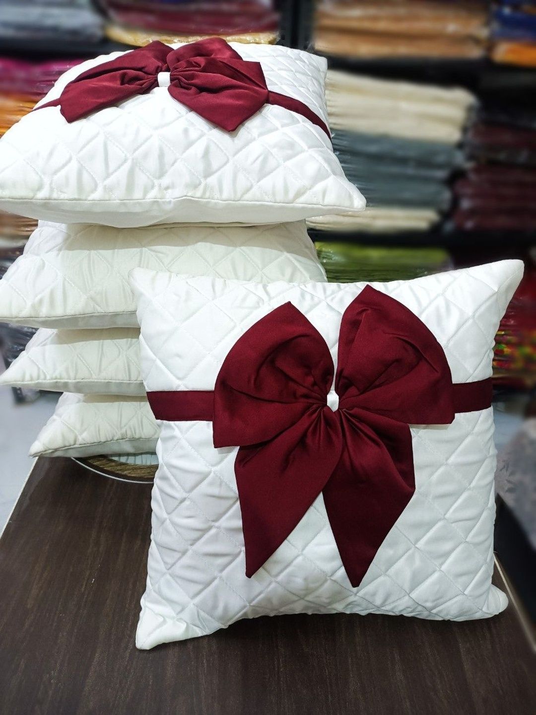 LOFEY White Set of 5 Satin Square Cushion Covers-picture-39