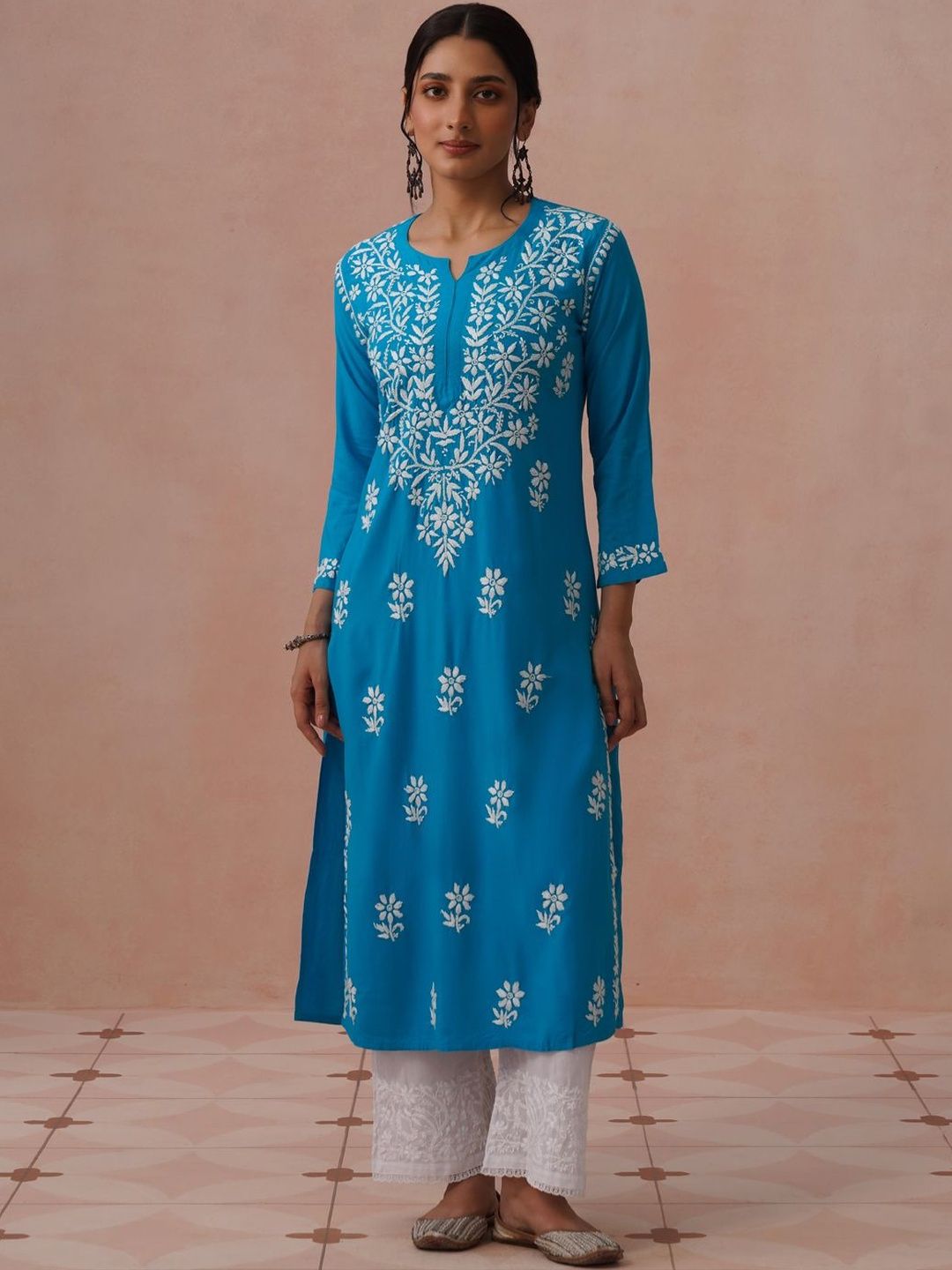 House of Chikankari Women Embroidered Chikankari Kurta-picture-10