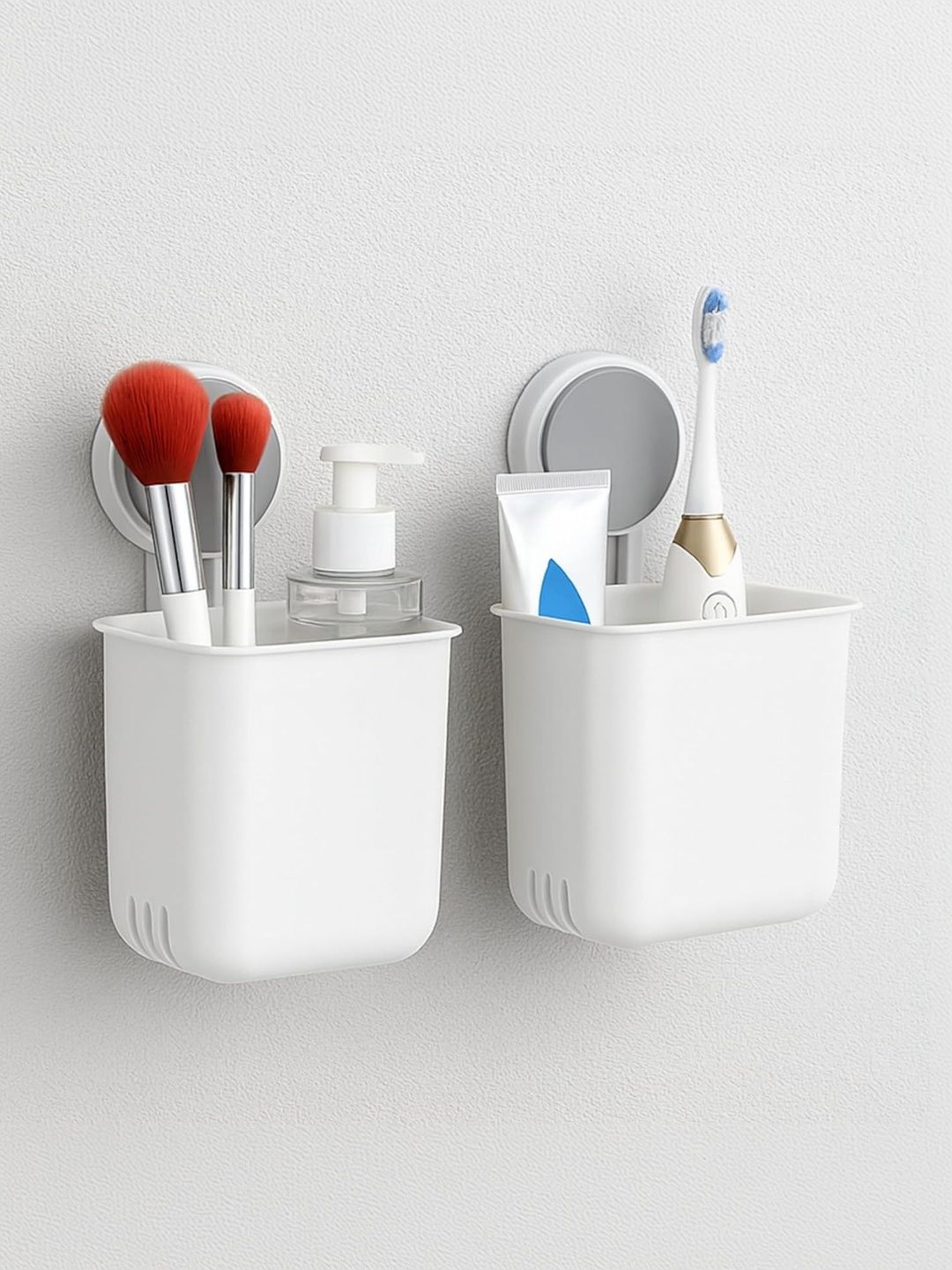 NVF White 2-Pcs Toothbrush Holder-image-1