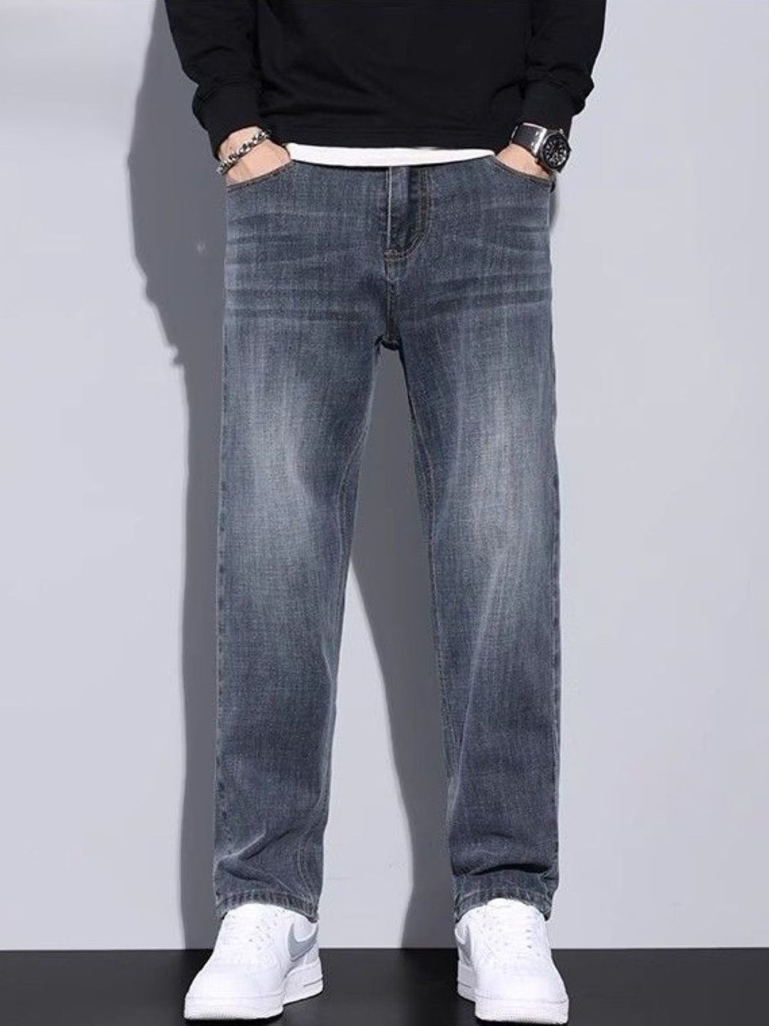 StyleCast Men Regular Fit Mid-Rise Low Distress Light Fade Jeans-picture-32