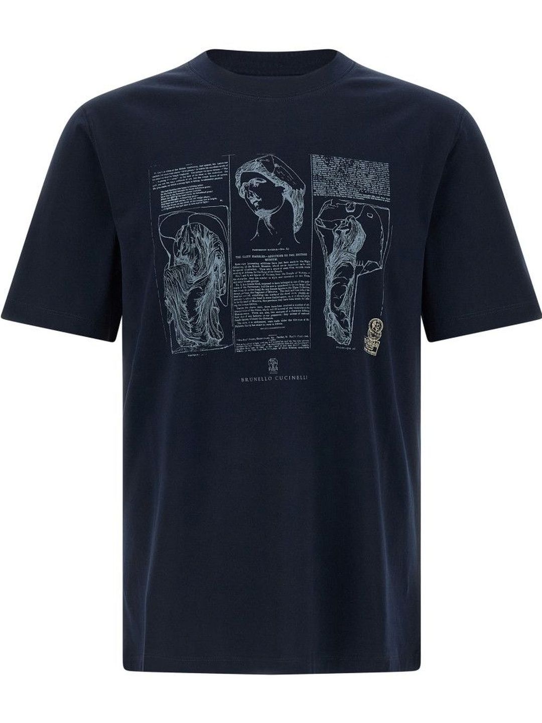 Brunello Cucinelli Blue Printed T-Shirt-image-25