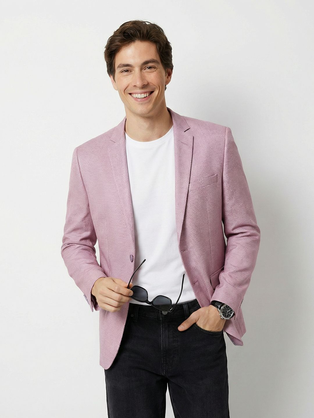 Mast & Harbour Single-Breasted Notched Lapel Casual Blazers-picture-37