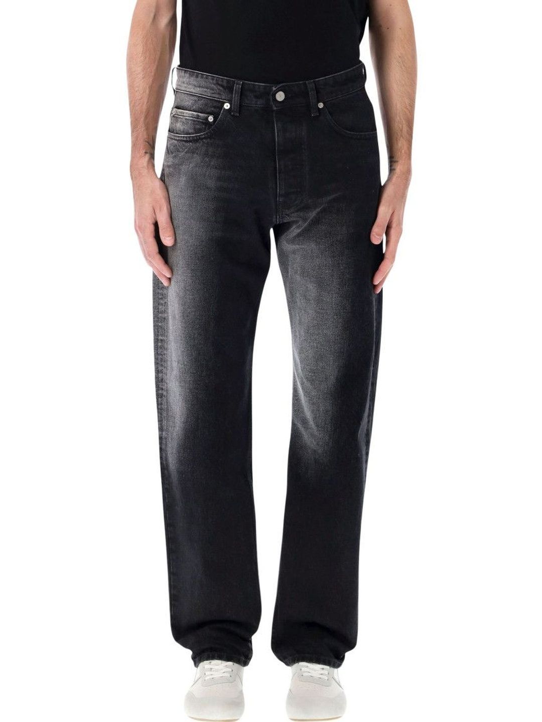 MM6 Maison Margiela Black Straight Leg Jeans-picture-10
