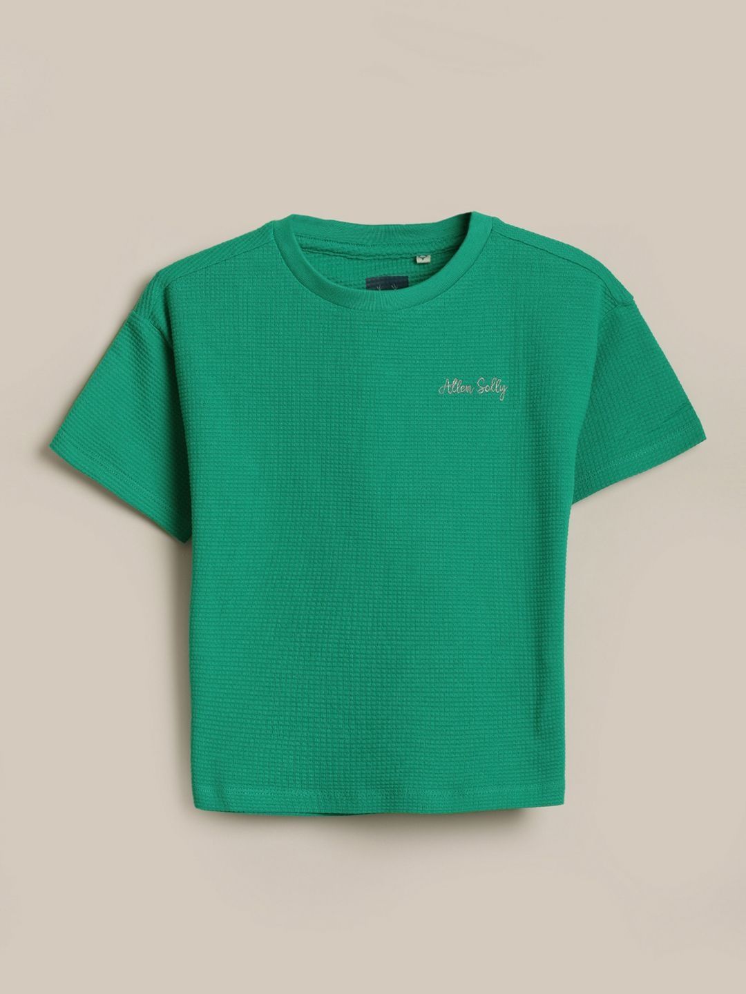 Allen Solly Junior Girls Green Cotton Tshirts-picture-11