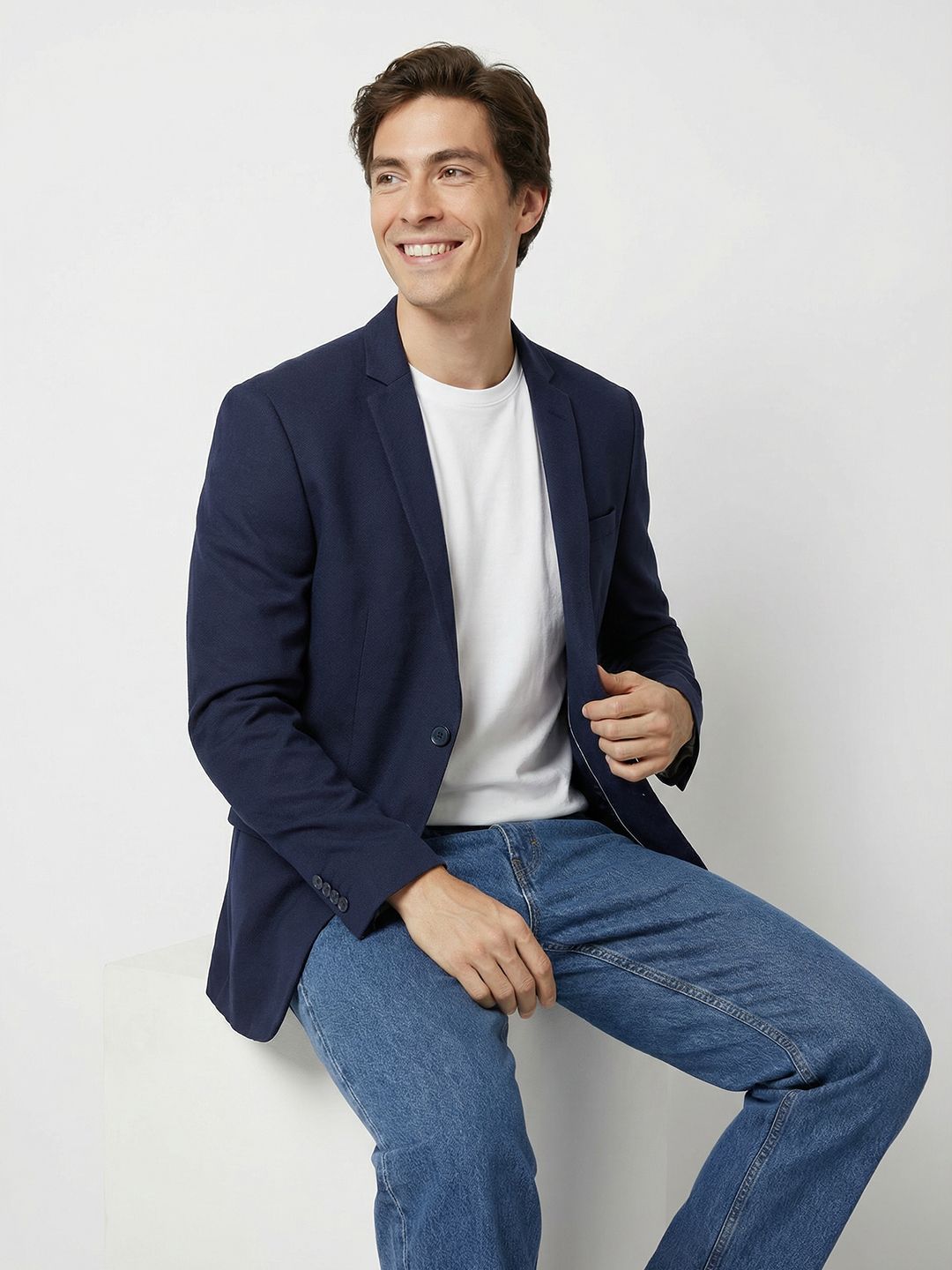 Mast & Harbour Single-Breasted Notched Lapel Casual Blazers-picture-12