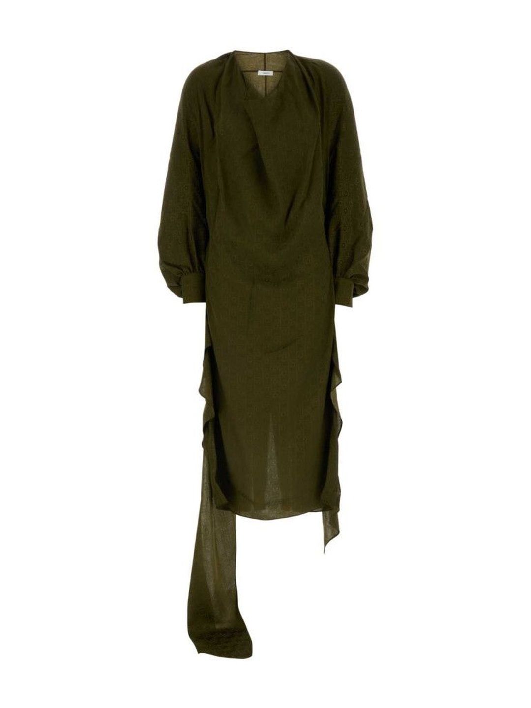 Ferragamo Olive Green Silk Dress-picture-10