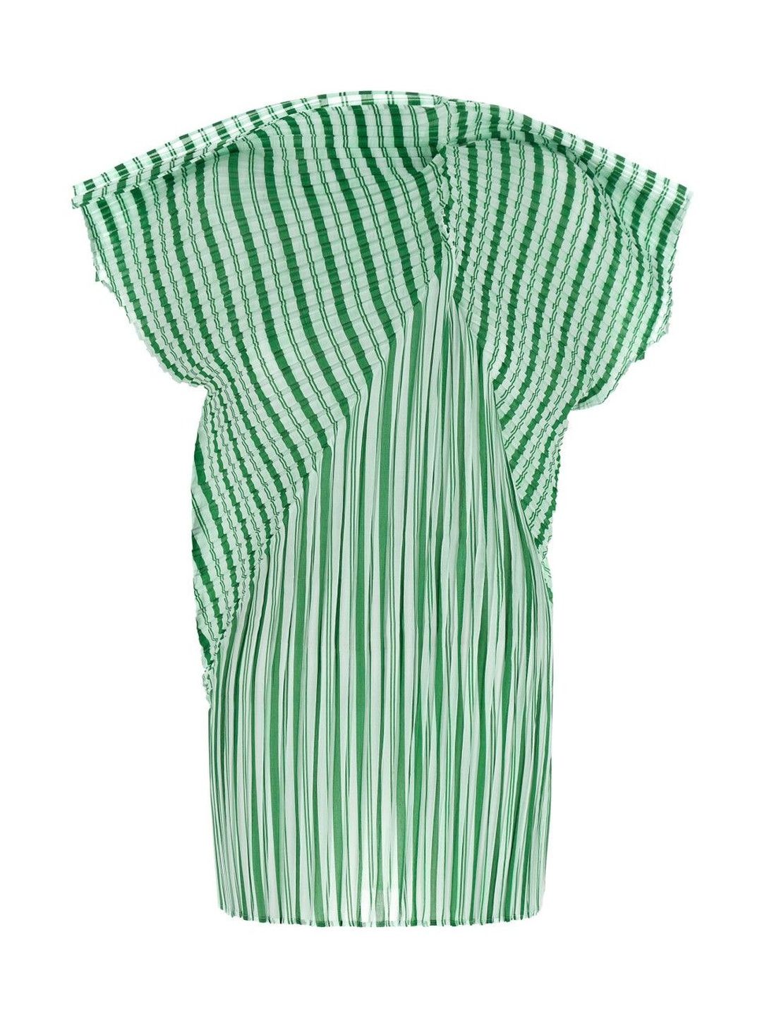 Issey Miyake Women Green Generic Stripesmachine Pleats Top-picture-20