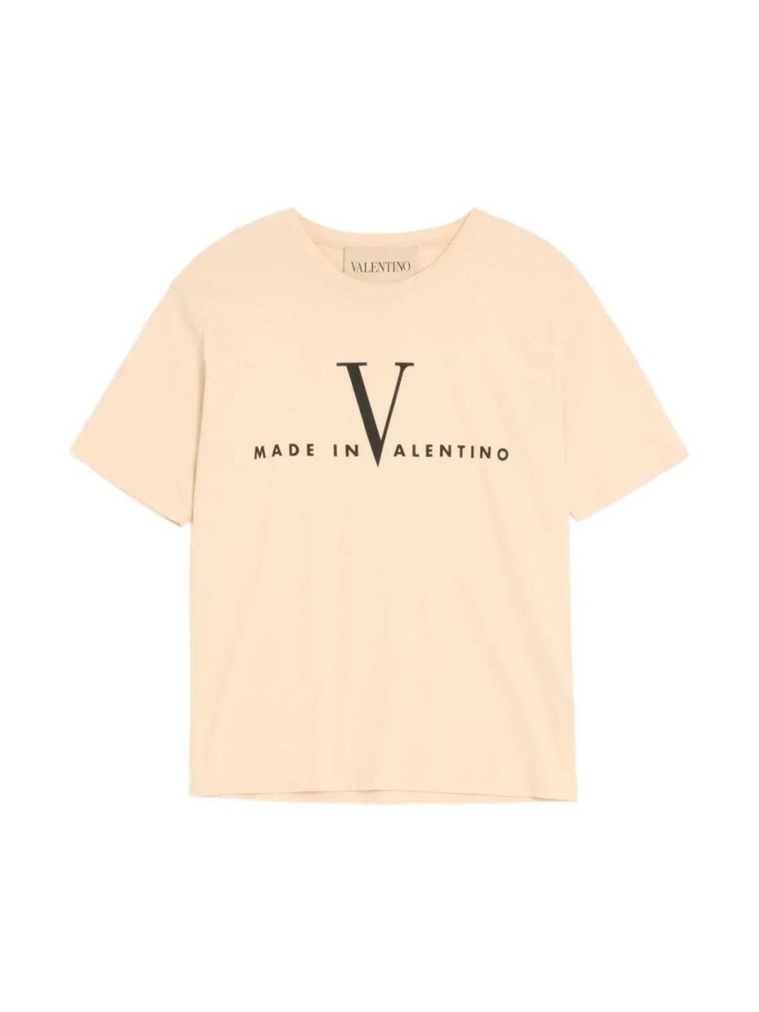 valentino Beige Round Neck Logo T-Shirt-picture-29