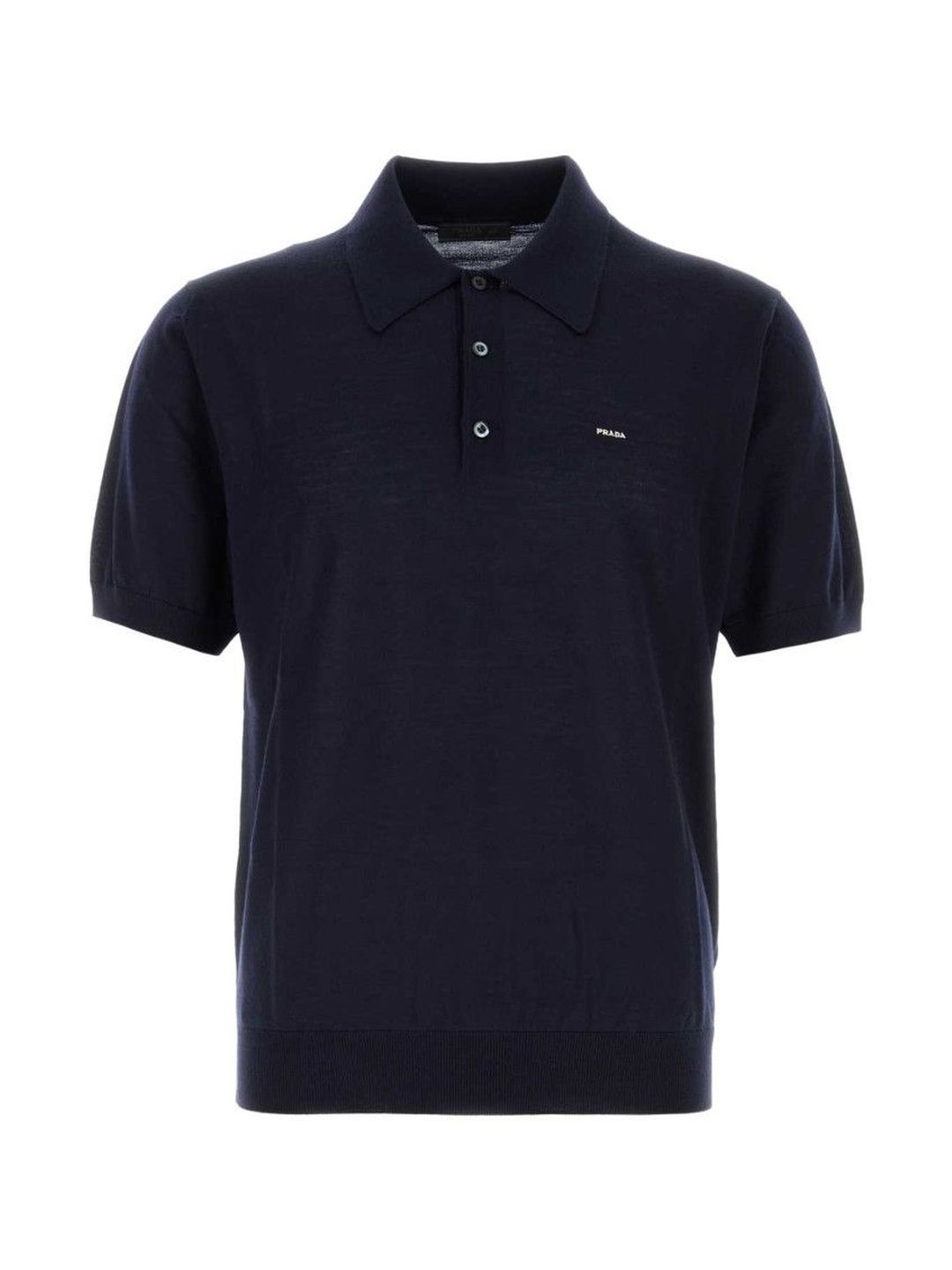 Prada Navy Blue Logo Print Polo-image-23