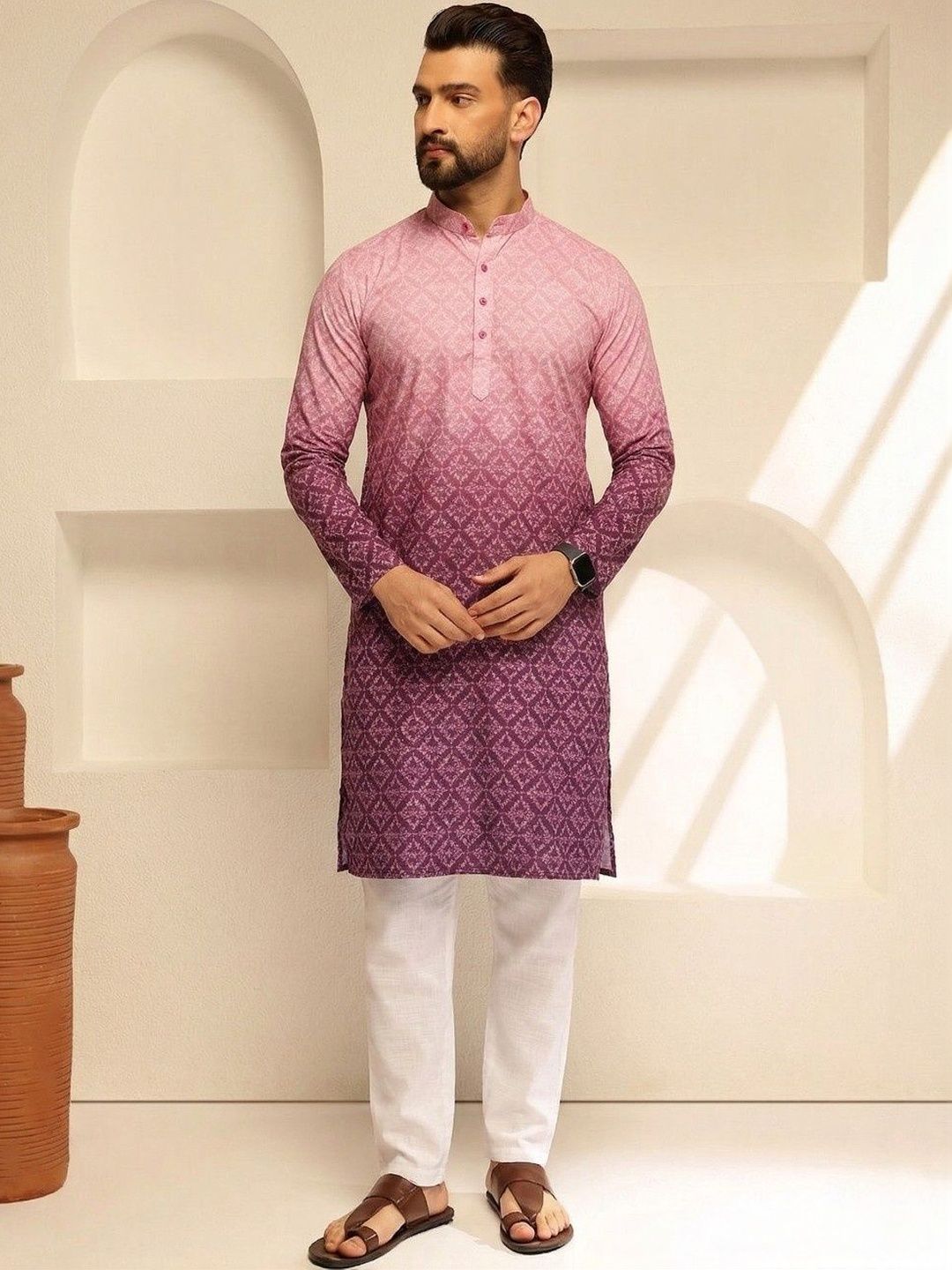 VELKYNOX Men Geometric Printed Kurta-image-36
