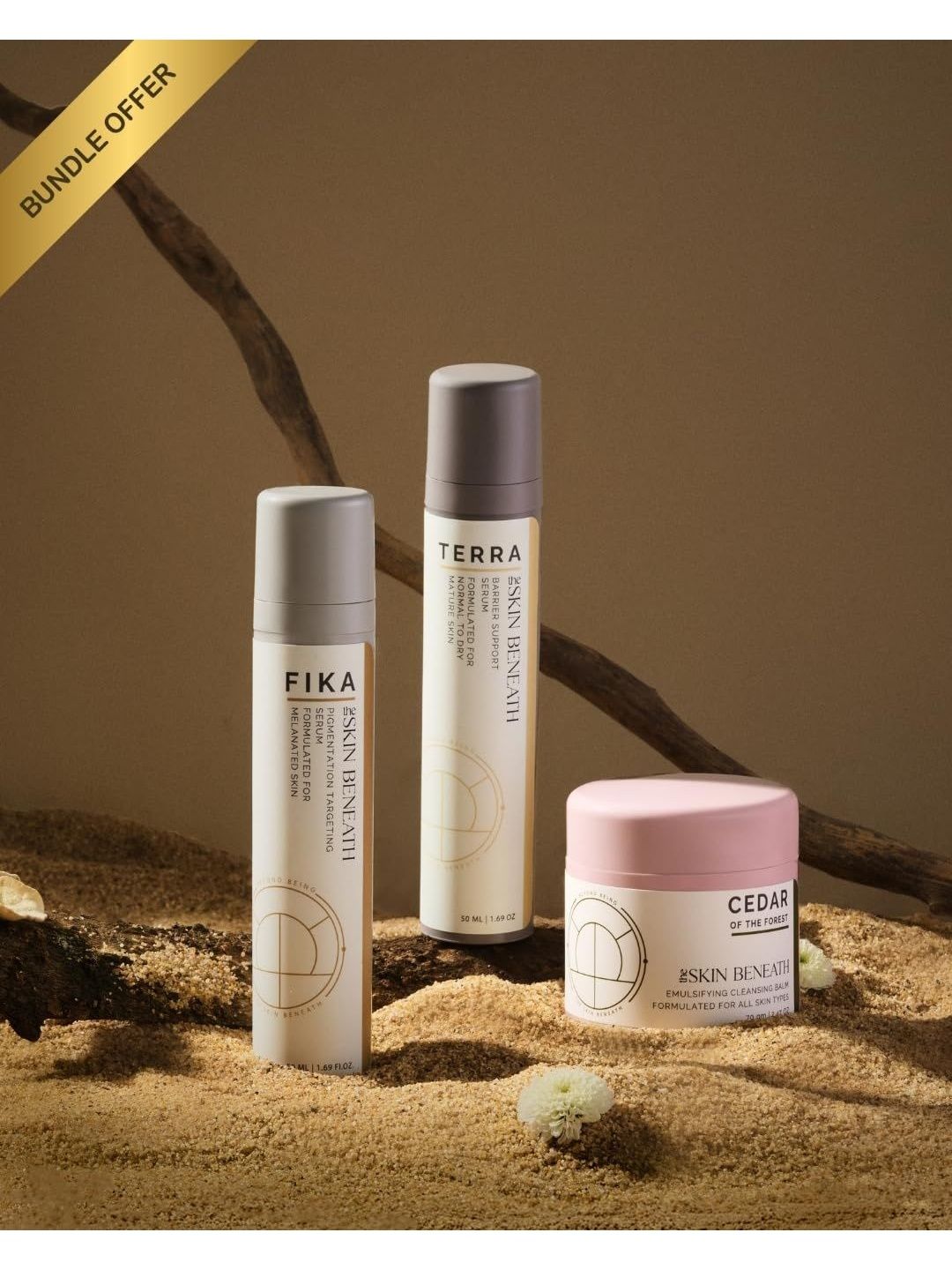 THE SKIN BENEATH Set Of 3 Tera & Fika Serum-50ml Each & Cedar of Forest Cleansing Balm 70g-image-43